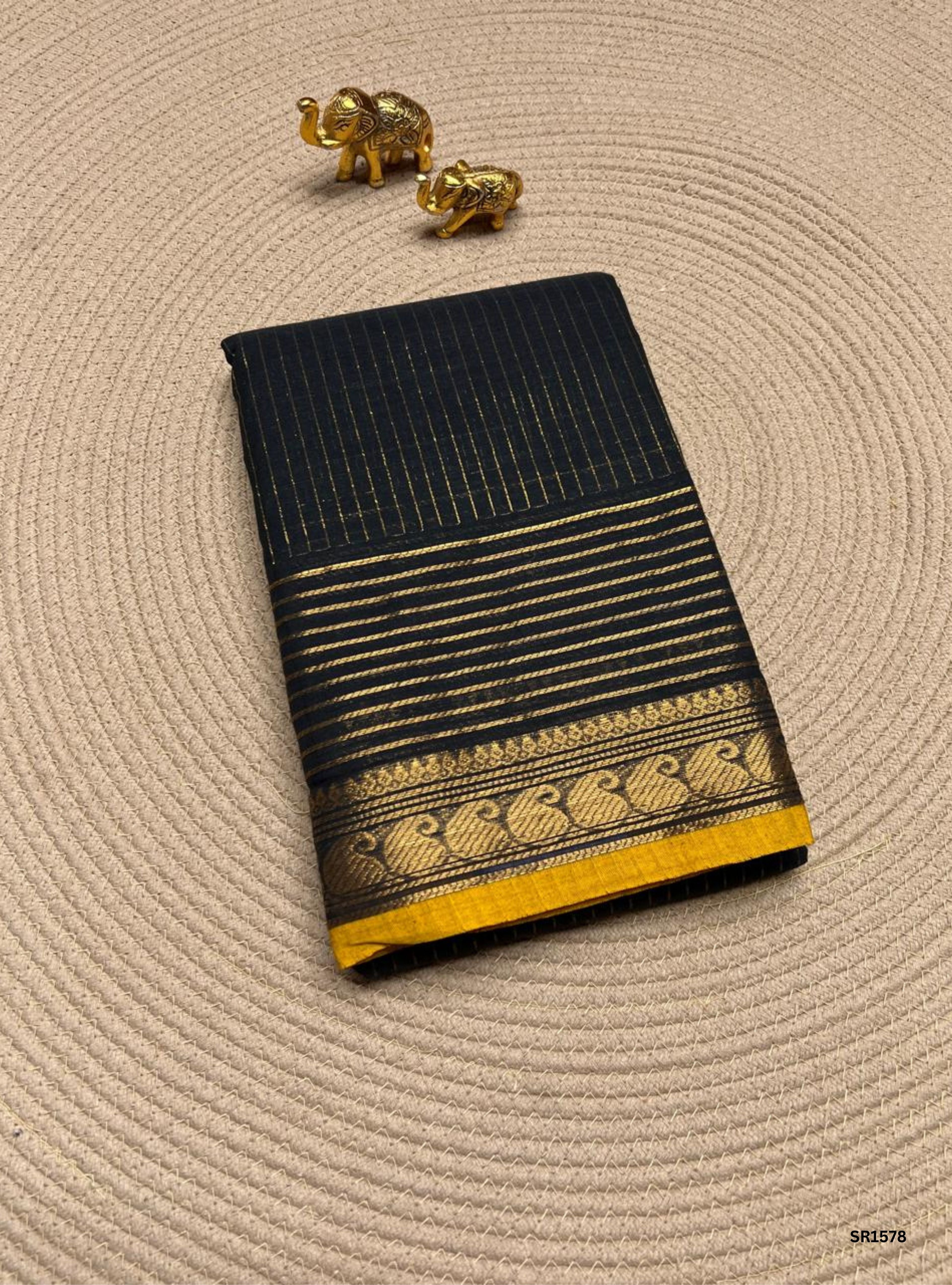 Black - Kanchi Cotton Saree