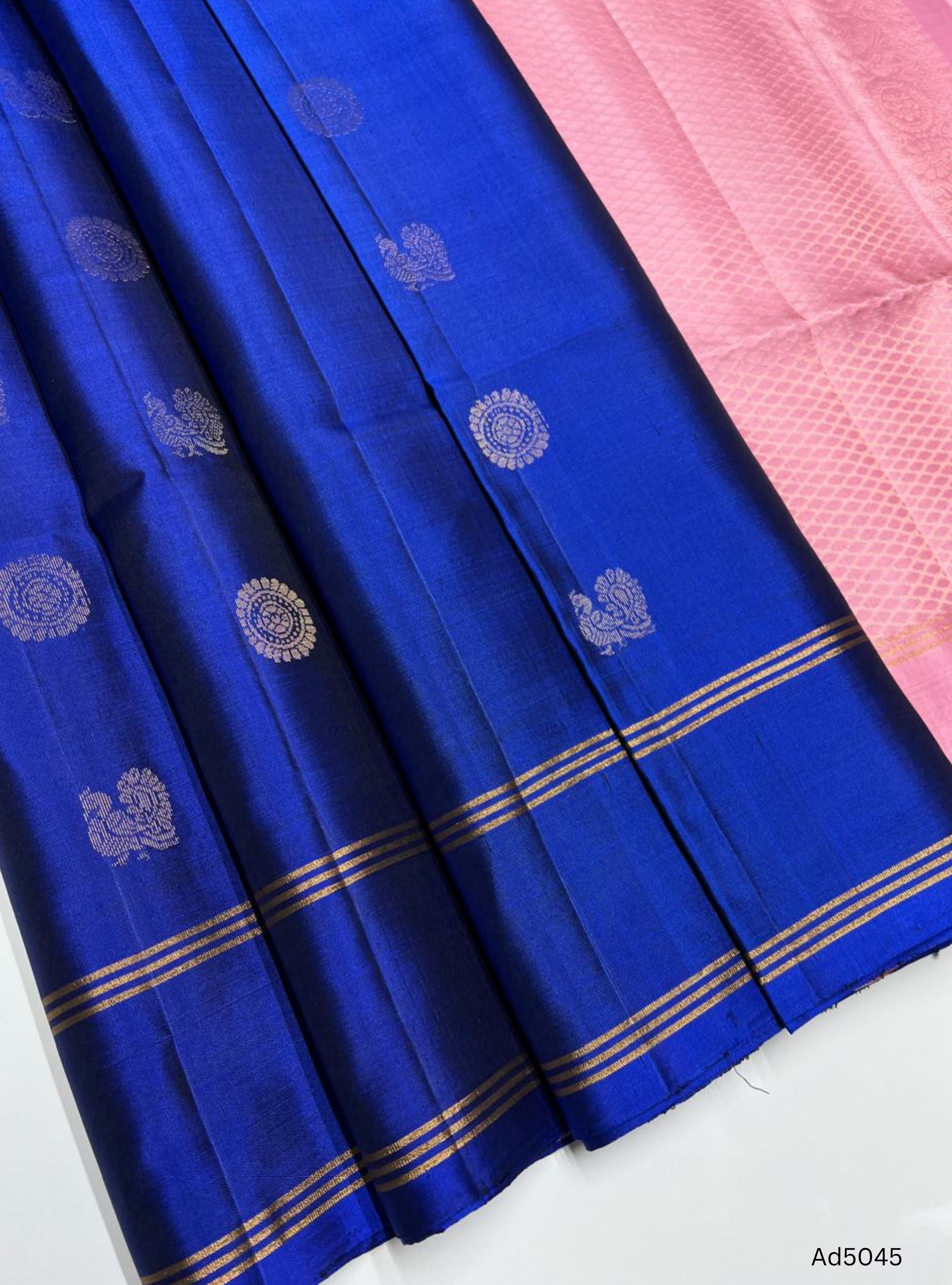 Blue & Pink - Soft Silk Saree