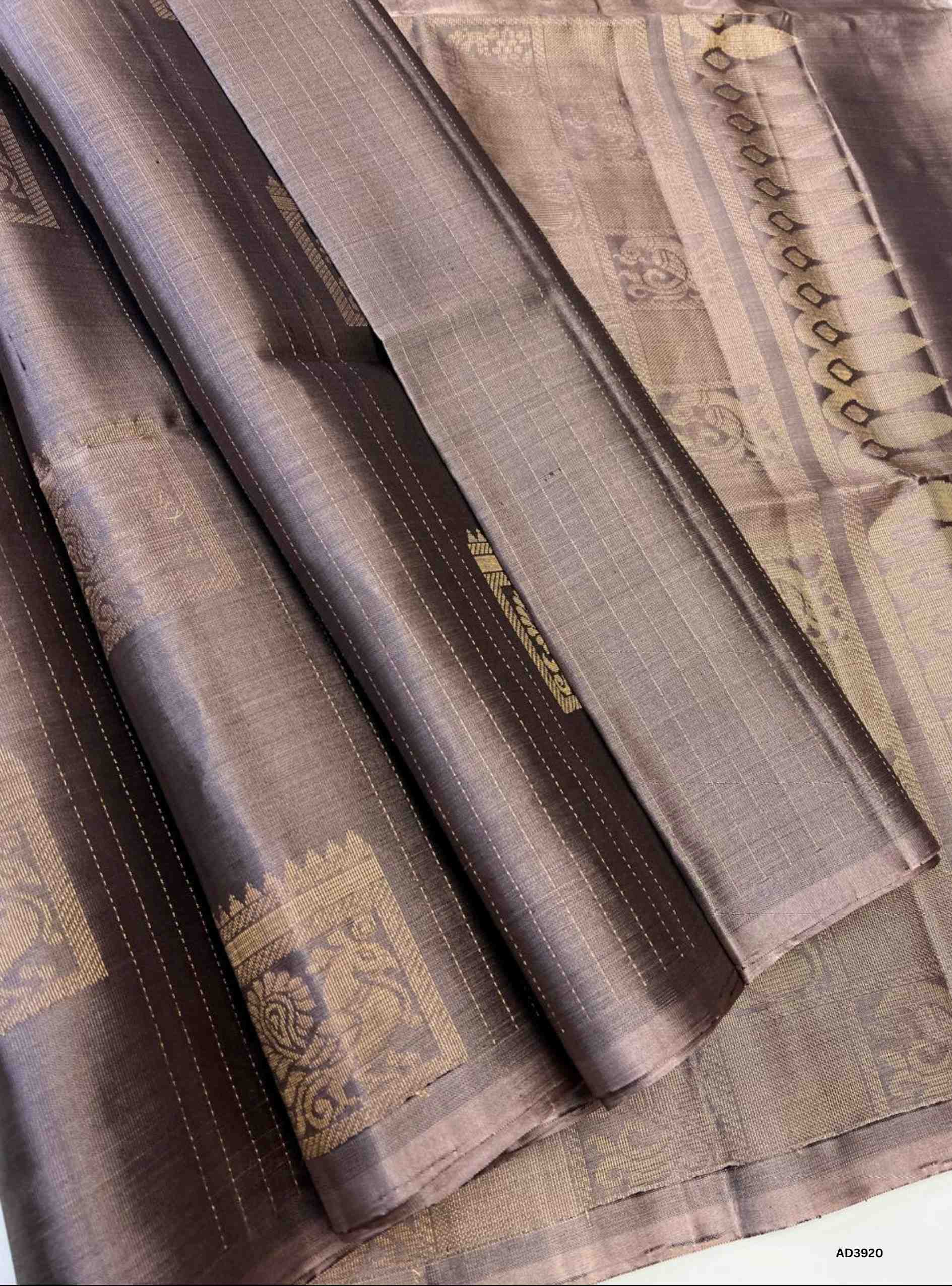 Silver Grey - Soft Silk Saree