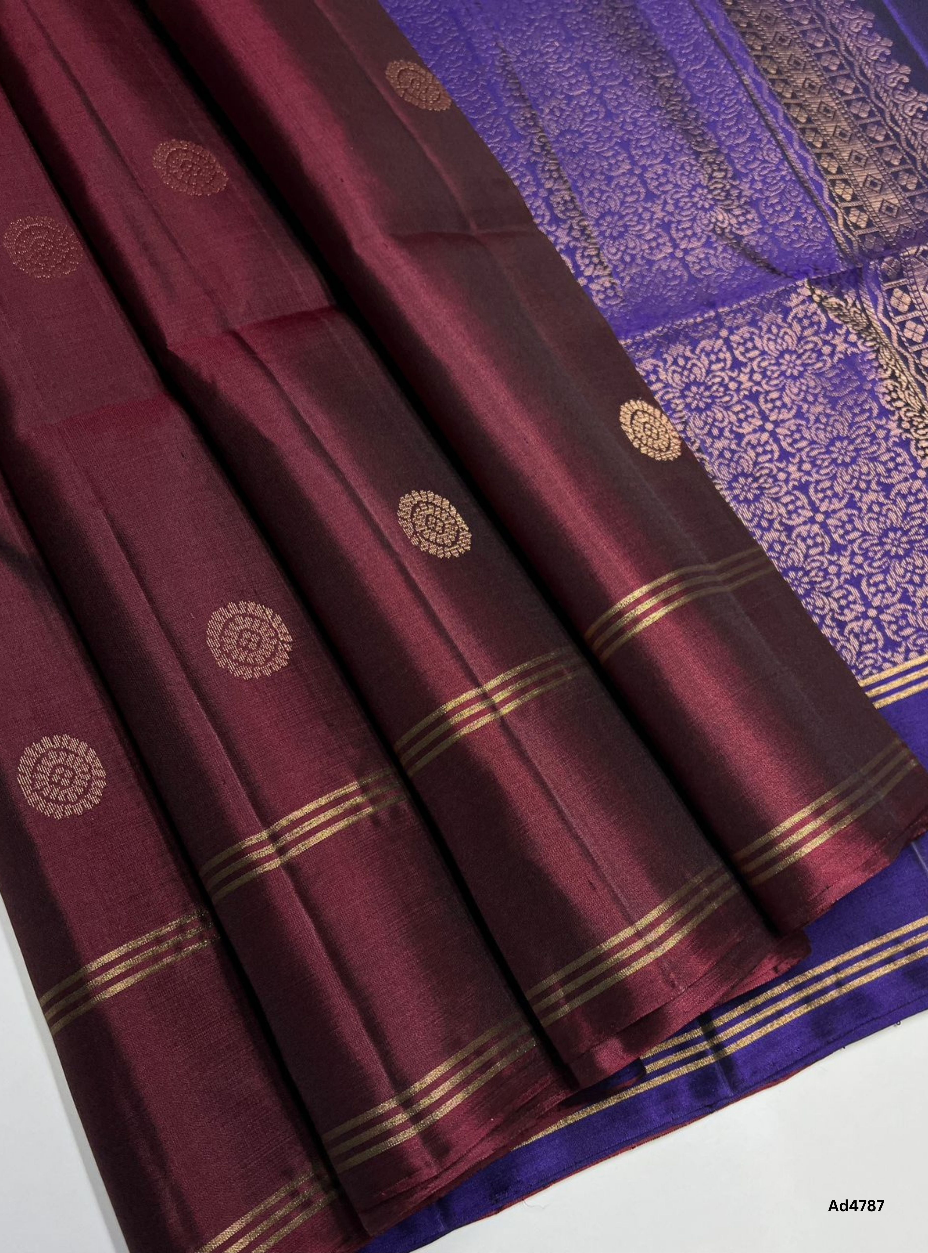 Dark Maroon - Soft Silk Saree