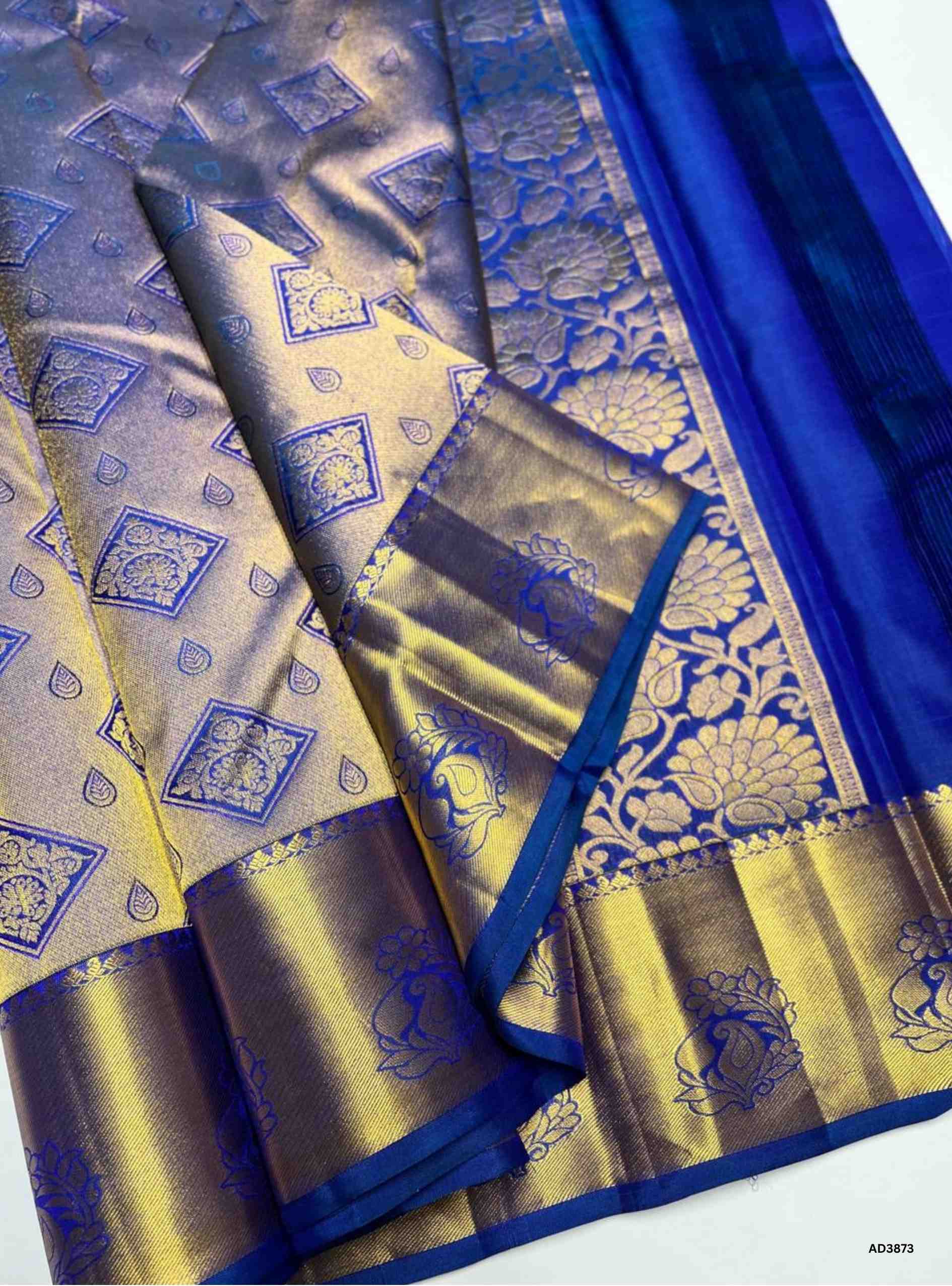 Cobalt blue- Kanjeevaram Bridal Saree