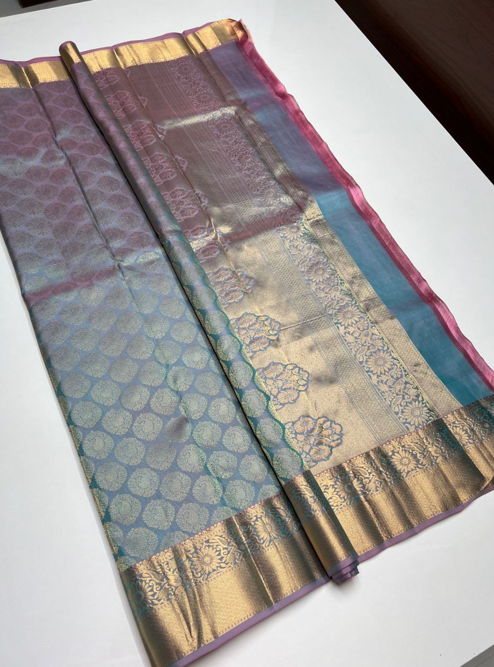 Dual Tone Blue - Soft Silk Saree