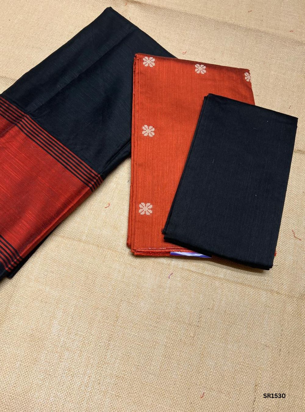 Rust - Raw Silk Unstiched Suit 3 Pc Set