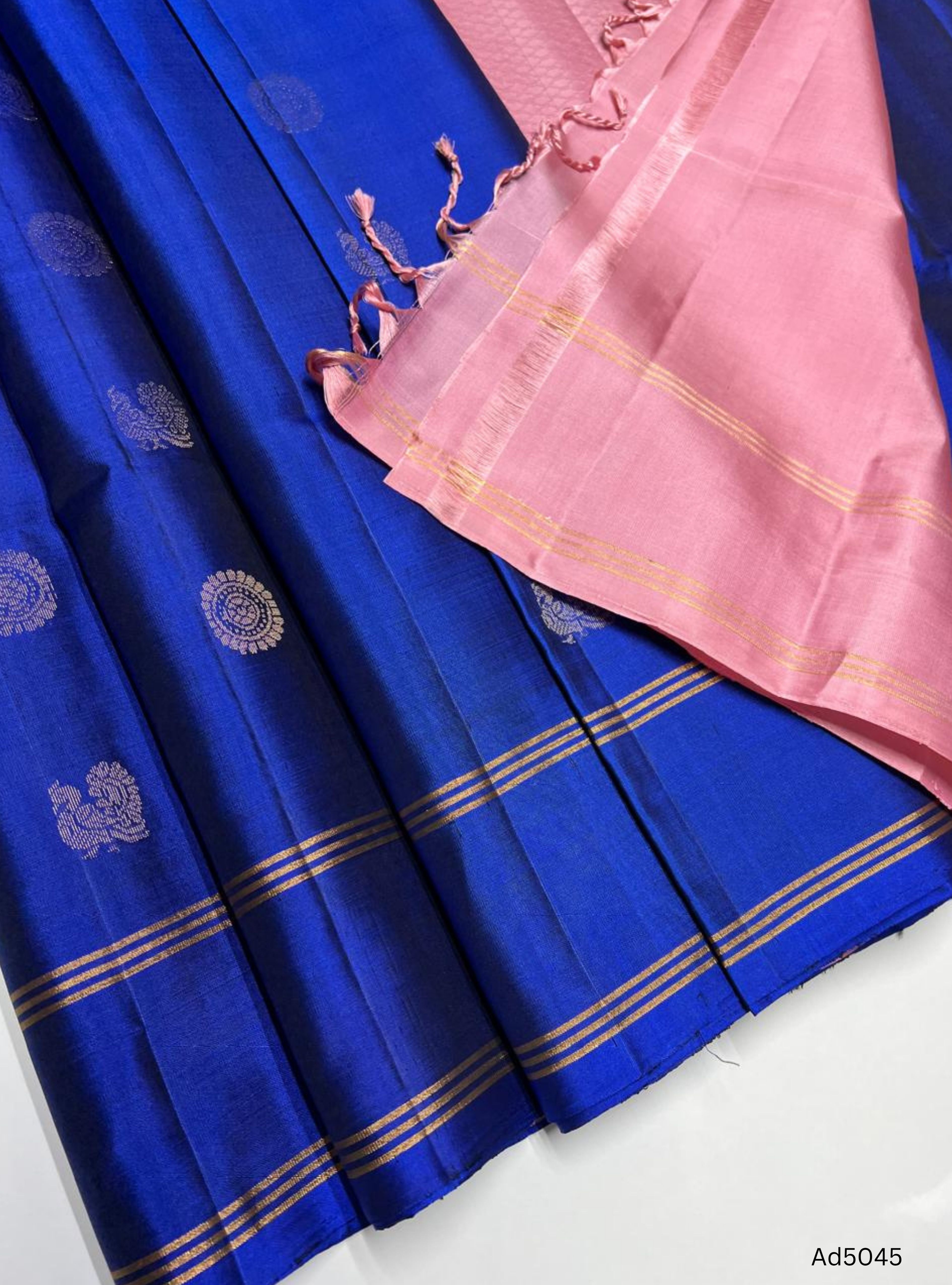Blue & Pink - Soft Silk Saree