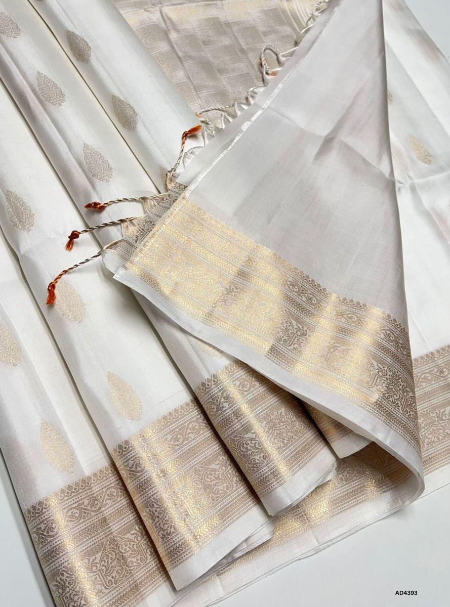 White - Kanchi Border Soft Silk Saree
