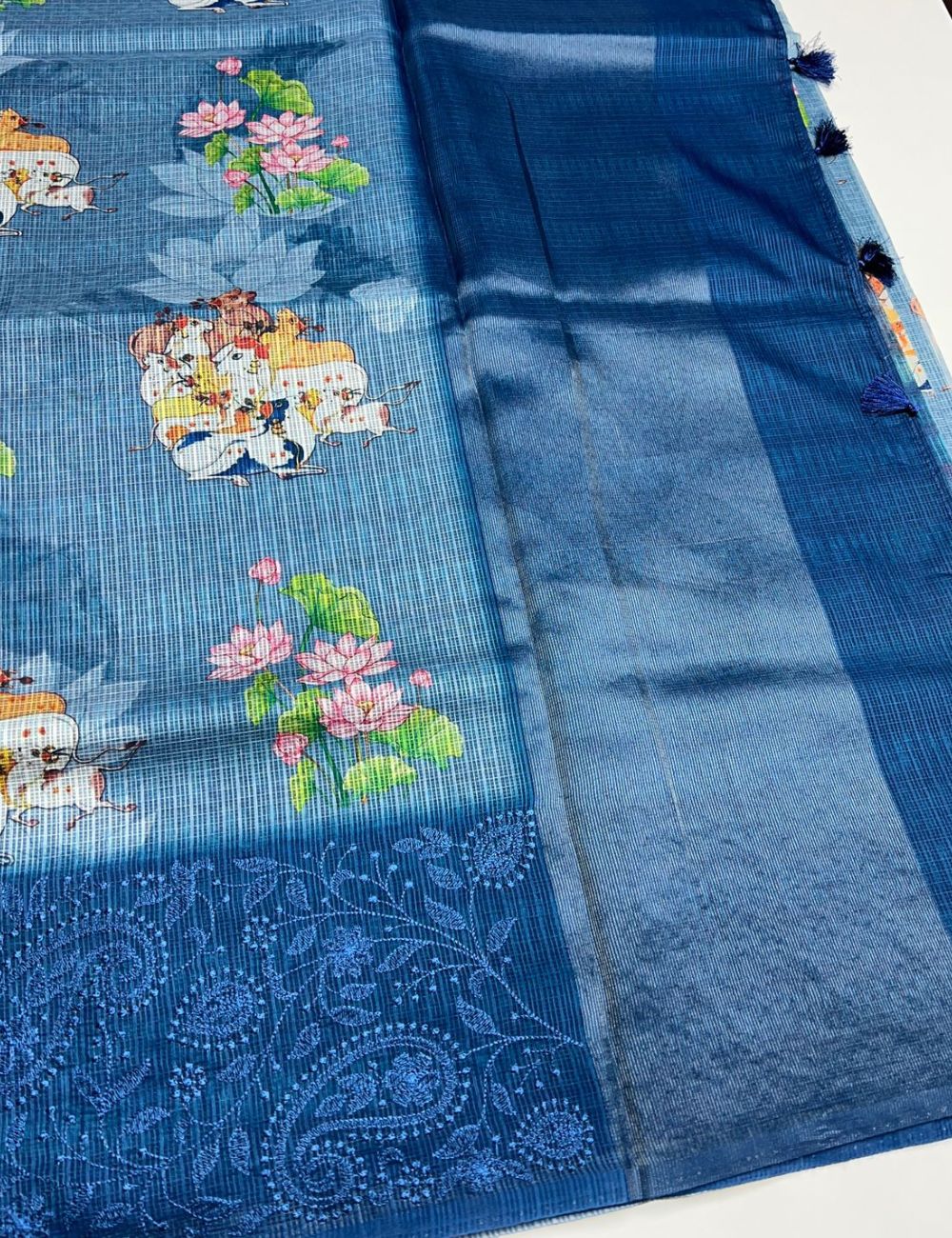 Blue - Cotta Saree
