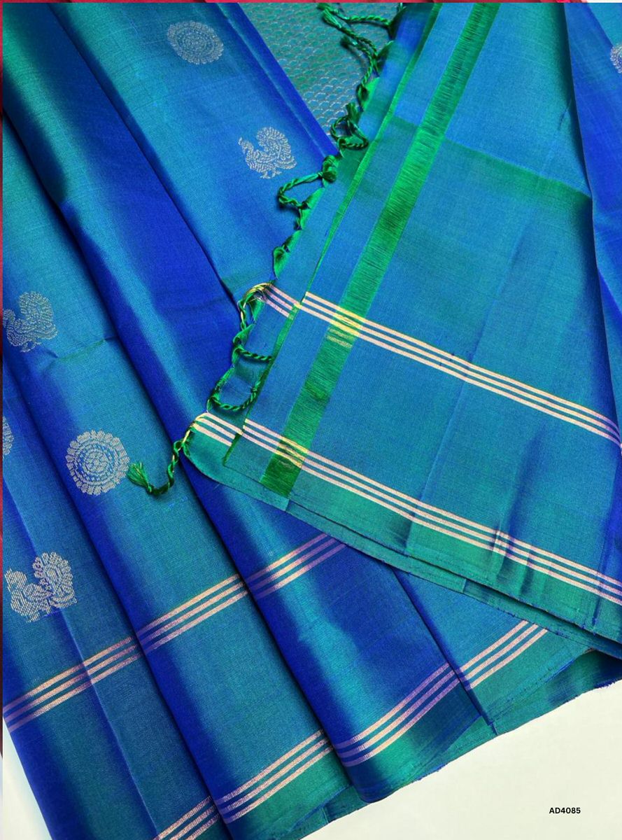 Dual Tone Blue - Soft Silk Saree