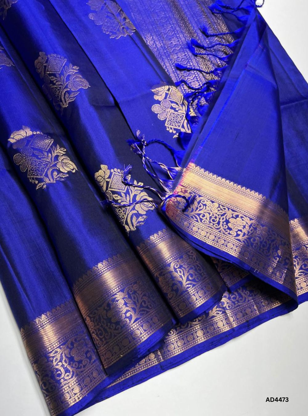 Royal Blue - Kanchi Border Soft Silk Saree