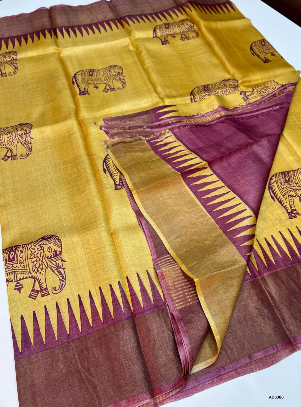 Yellow - Pure Tussar Saree