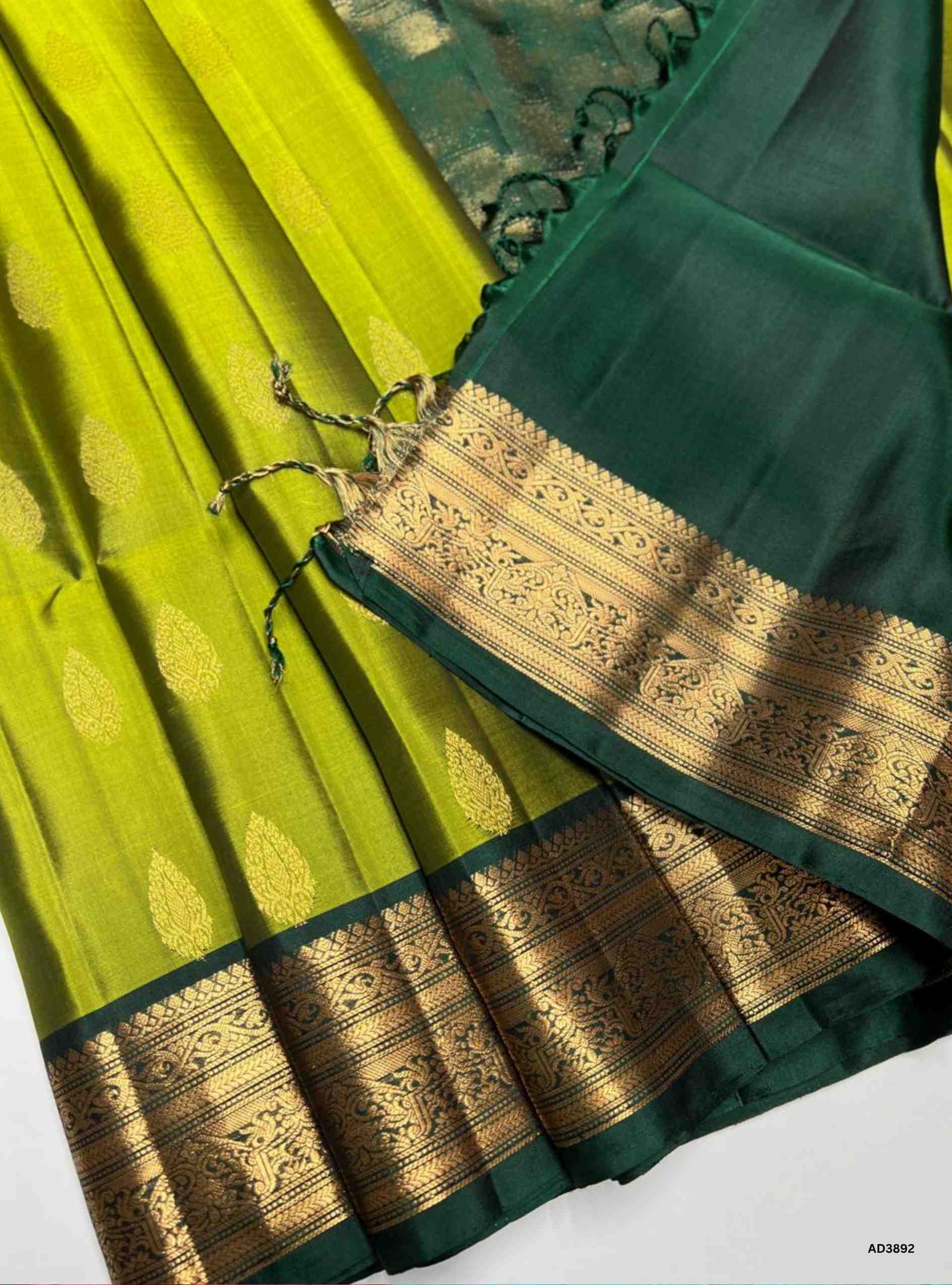Green Combo - Kanchi Border Soft Silk Saree