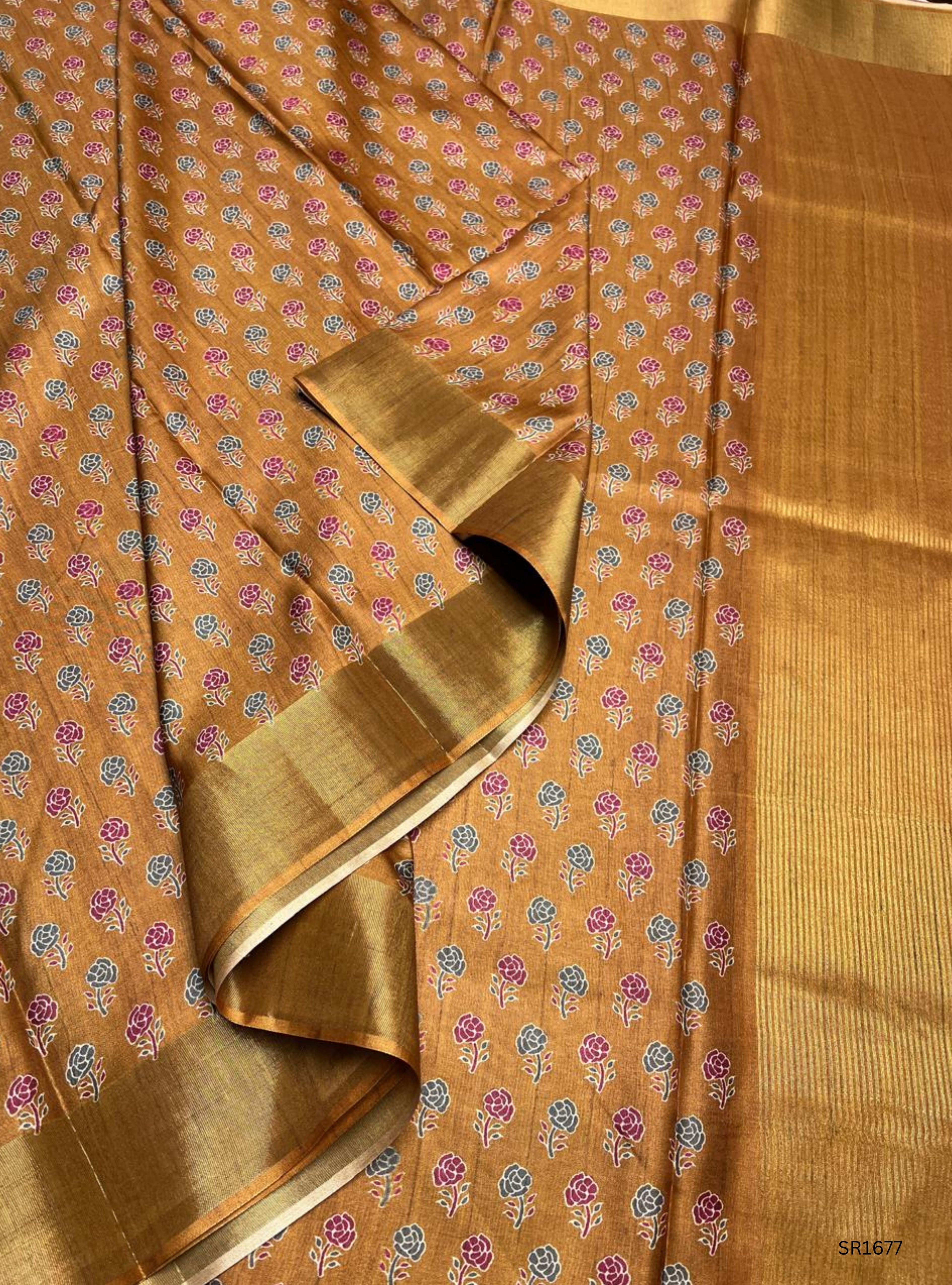 Mustard - Semi Tussar Saree