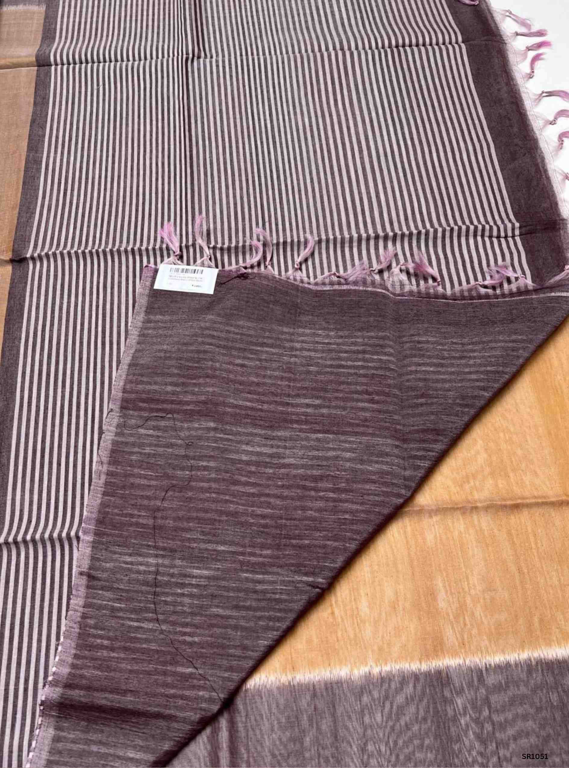 Sandal & Brown - Silk Cotton Saree