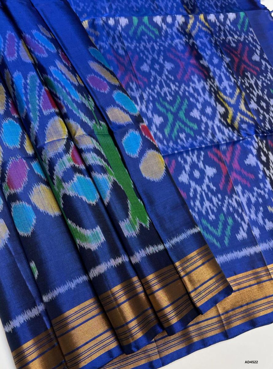 Blue - Pochampally Soft Silk saree