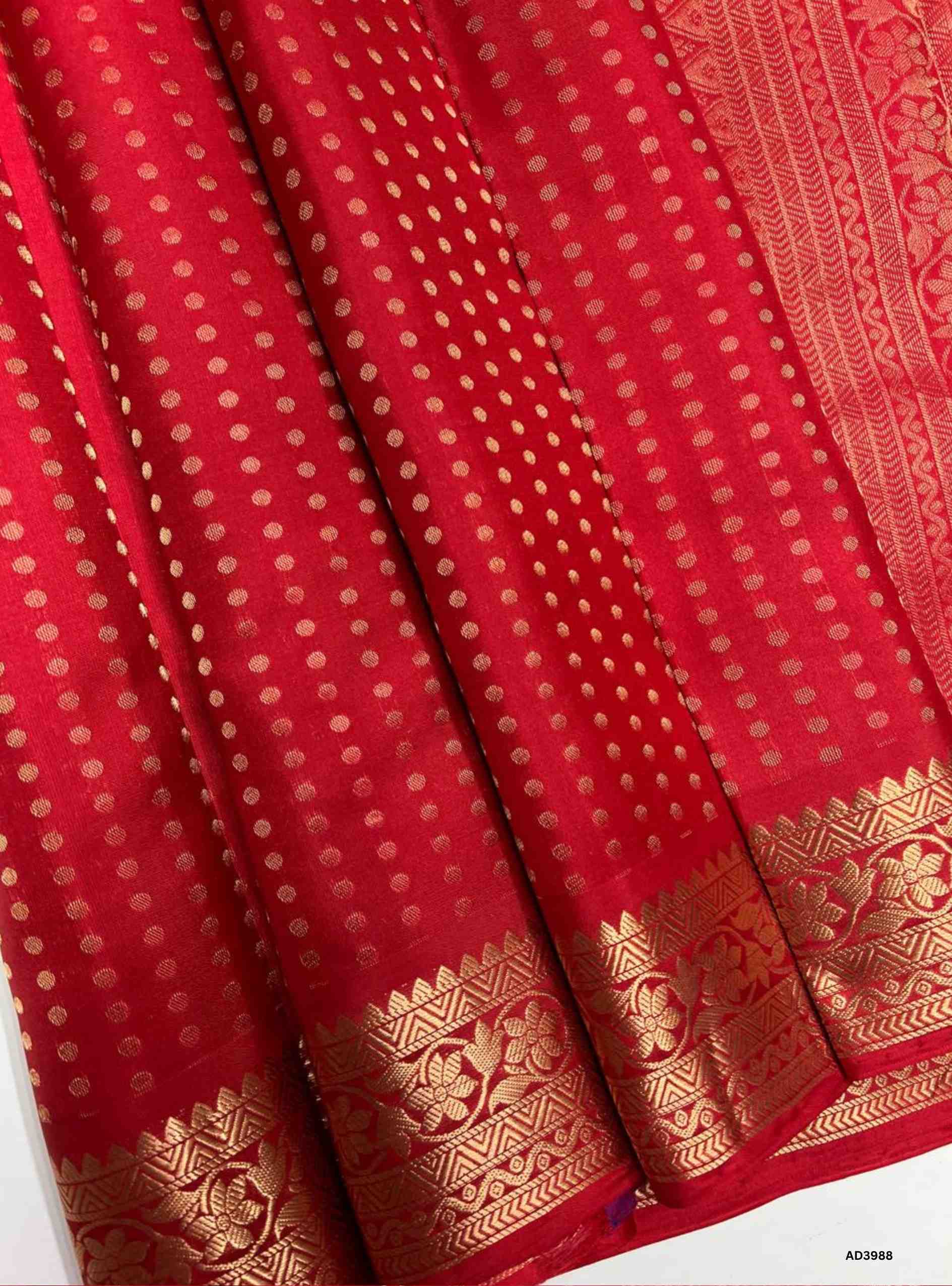 Red - Kanchi Border Soft Silk Saree