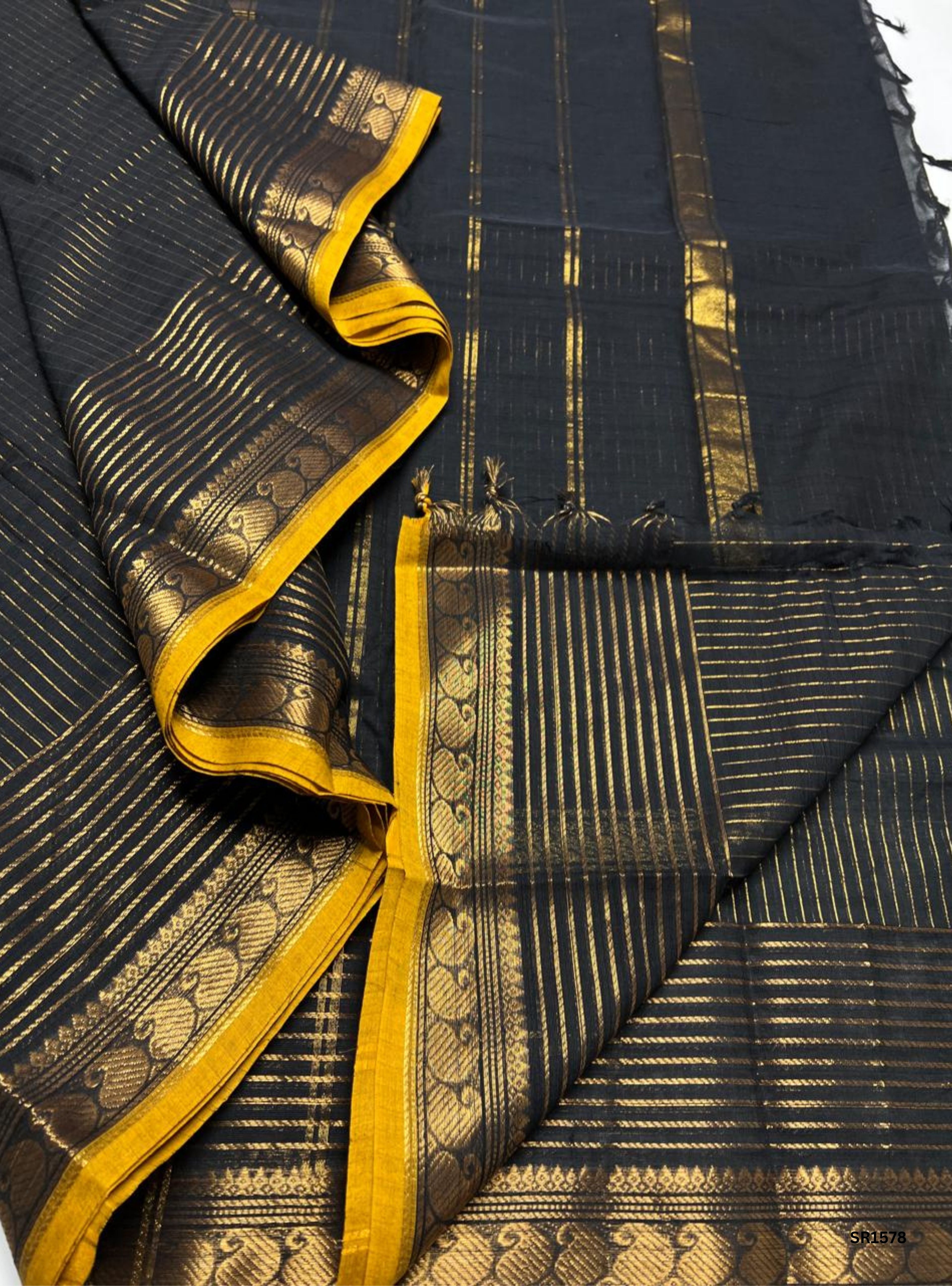 Black - Kanchi Cotton Saree