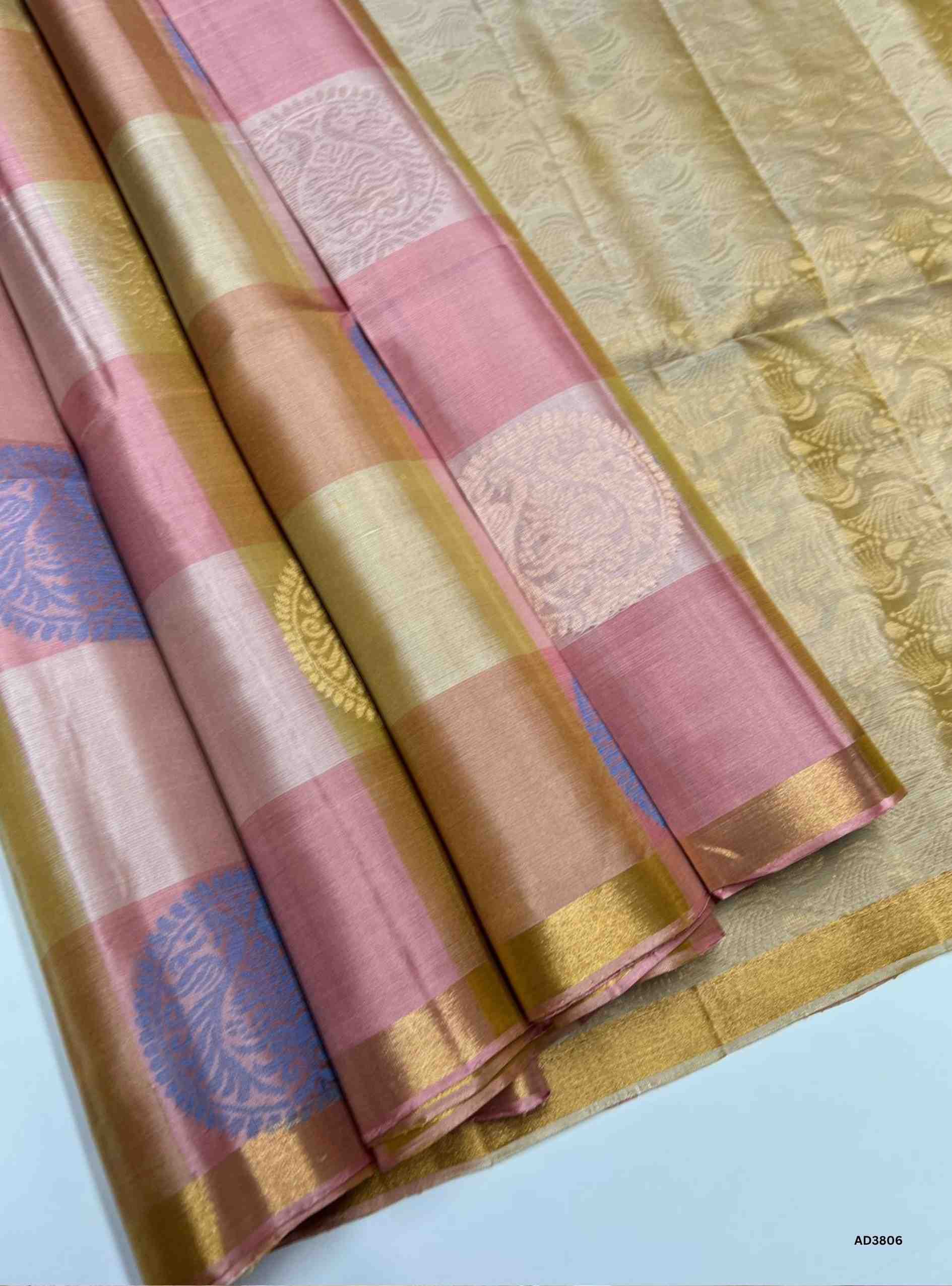 Beige & Pink - Palum Pazhamum Soft Silk Saree