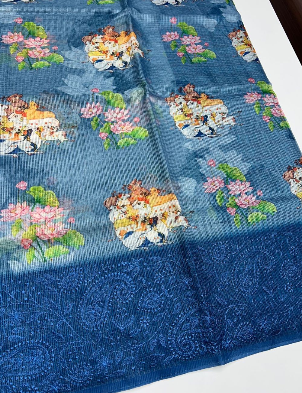 Blue - Cotta Saree