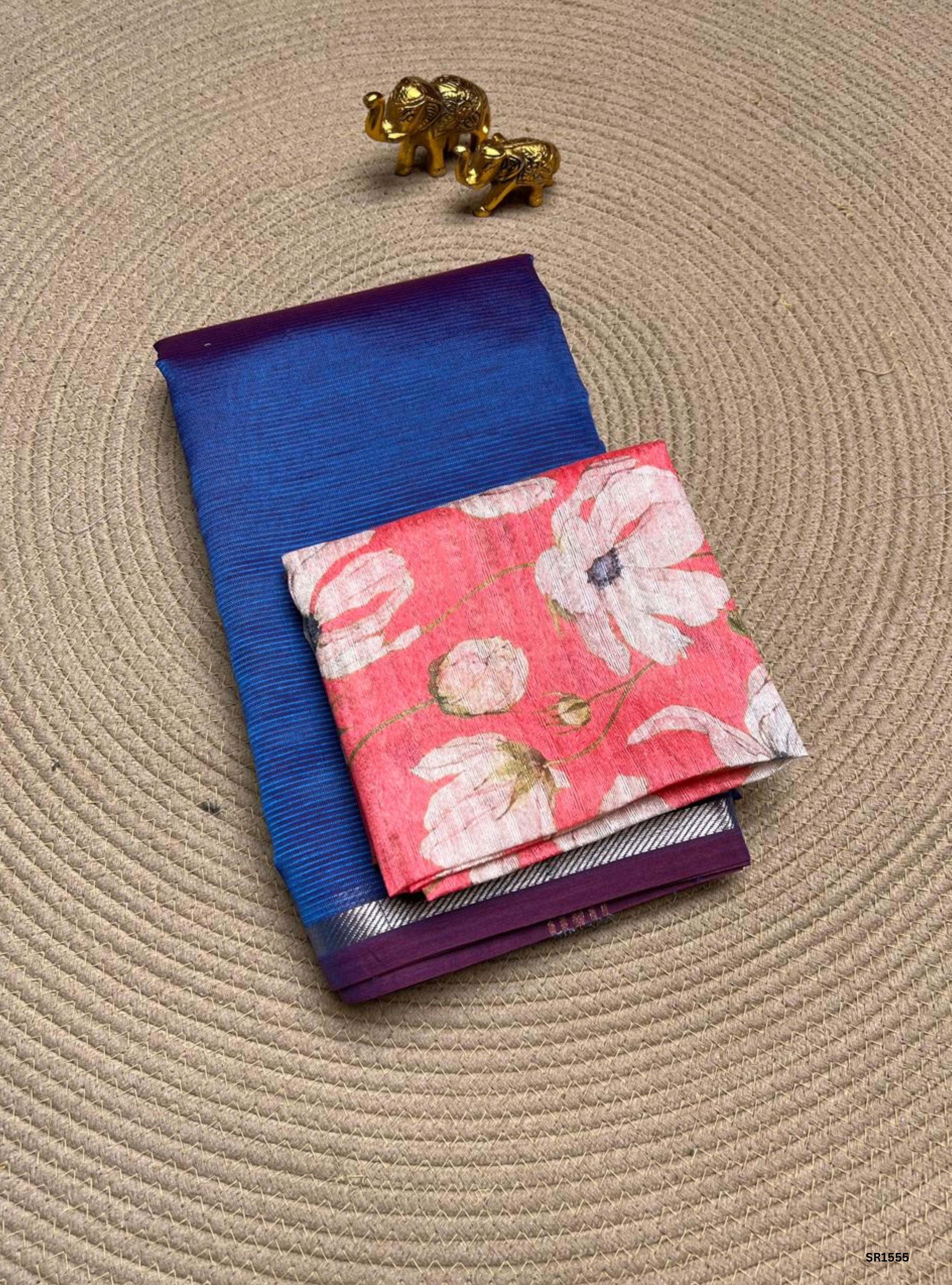 Peacock Blue - Mangalagiri Silk Cotton Saree