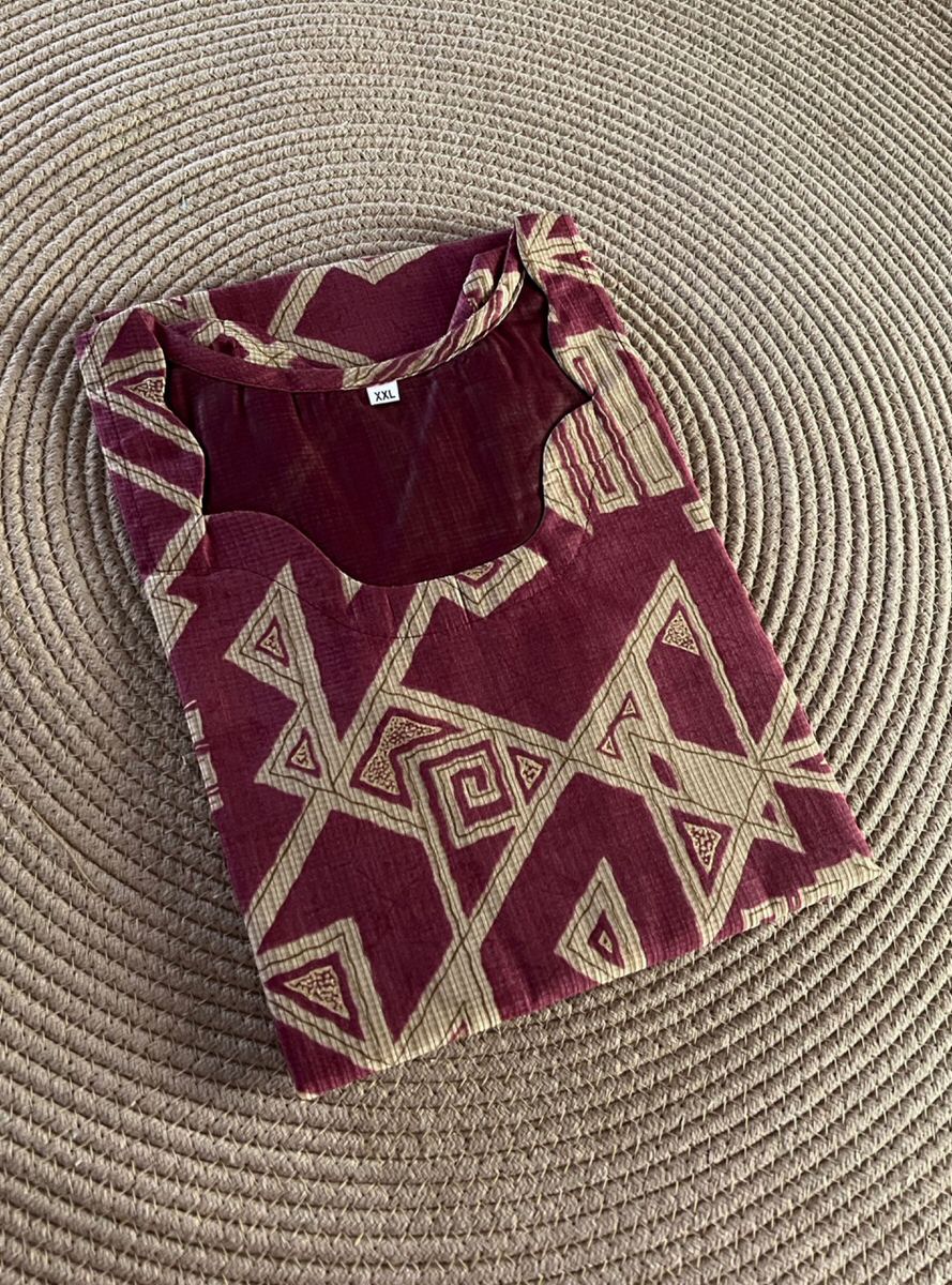 Berry Pink Geometric Printed Kurti