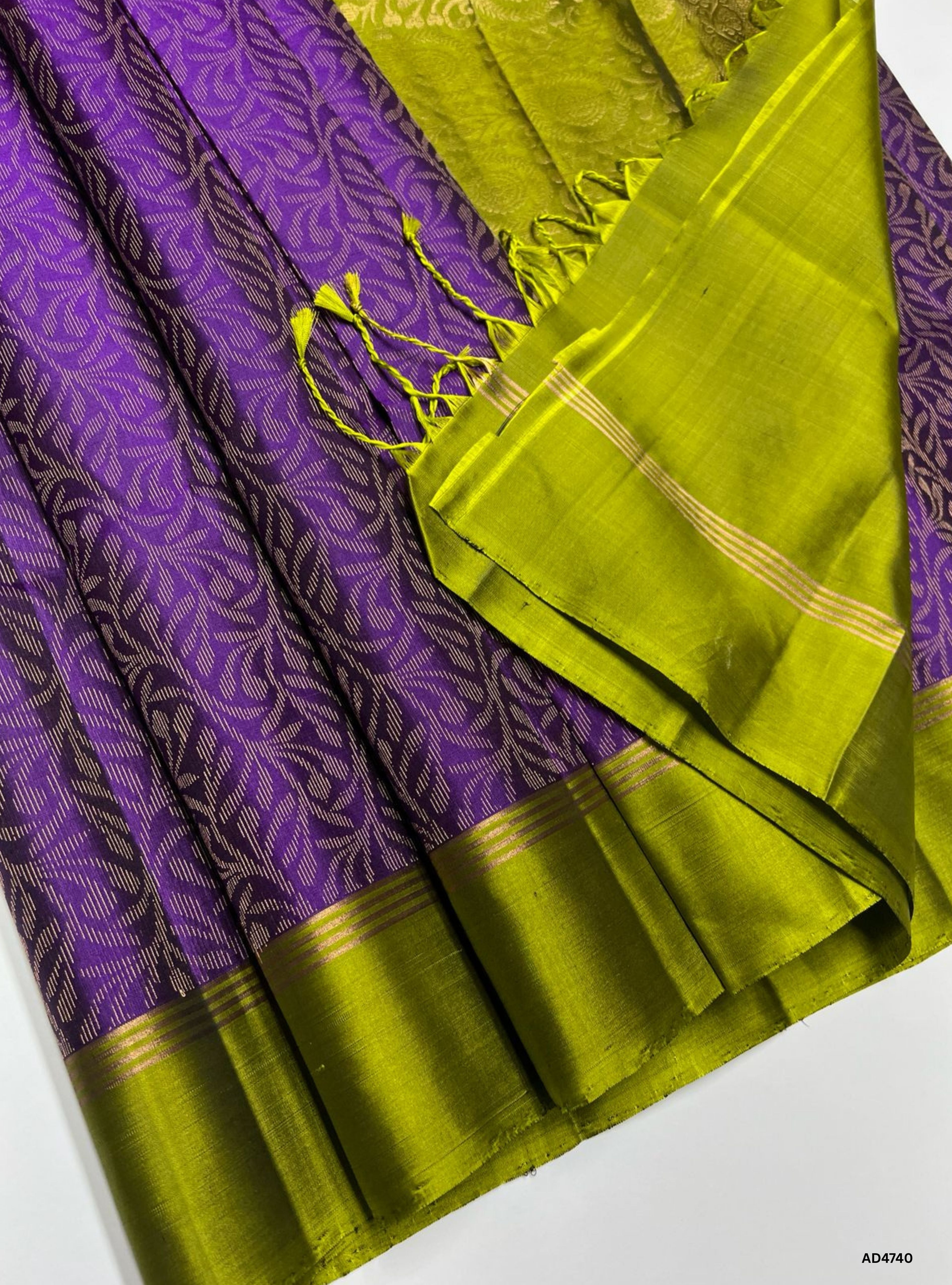 Purple & Olive Green - Soft Silk Bridal