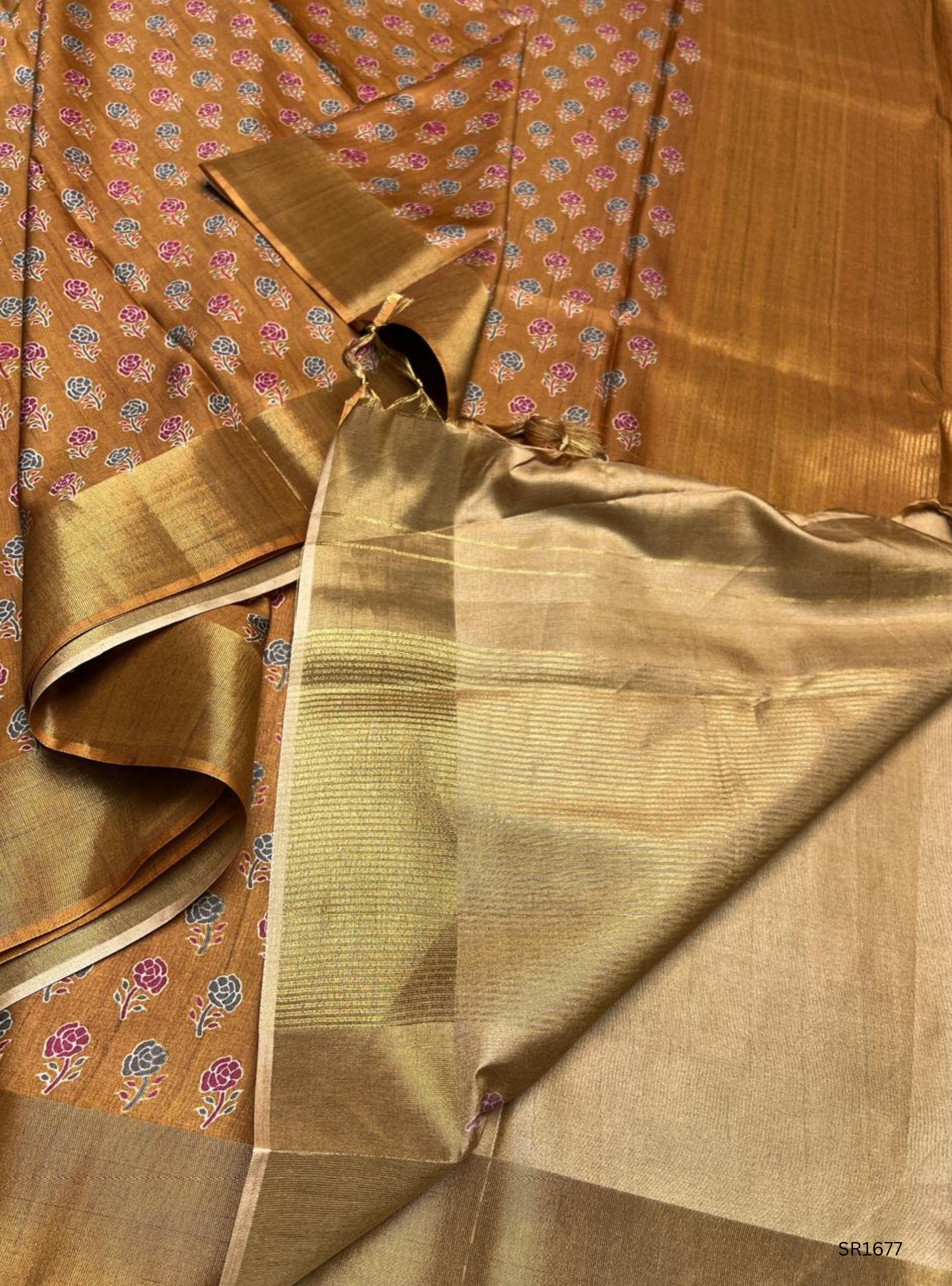 Mustard - Semi Tussar Saree