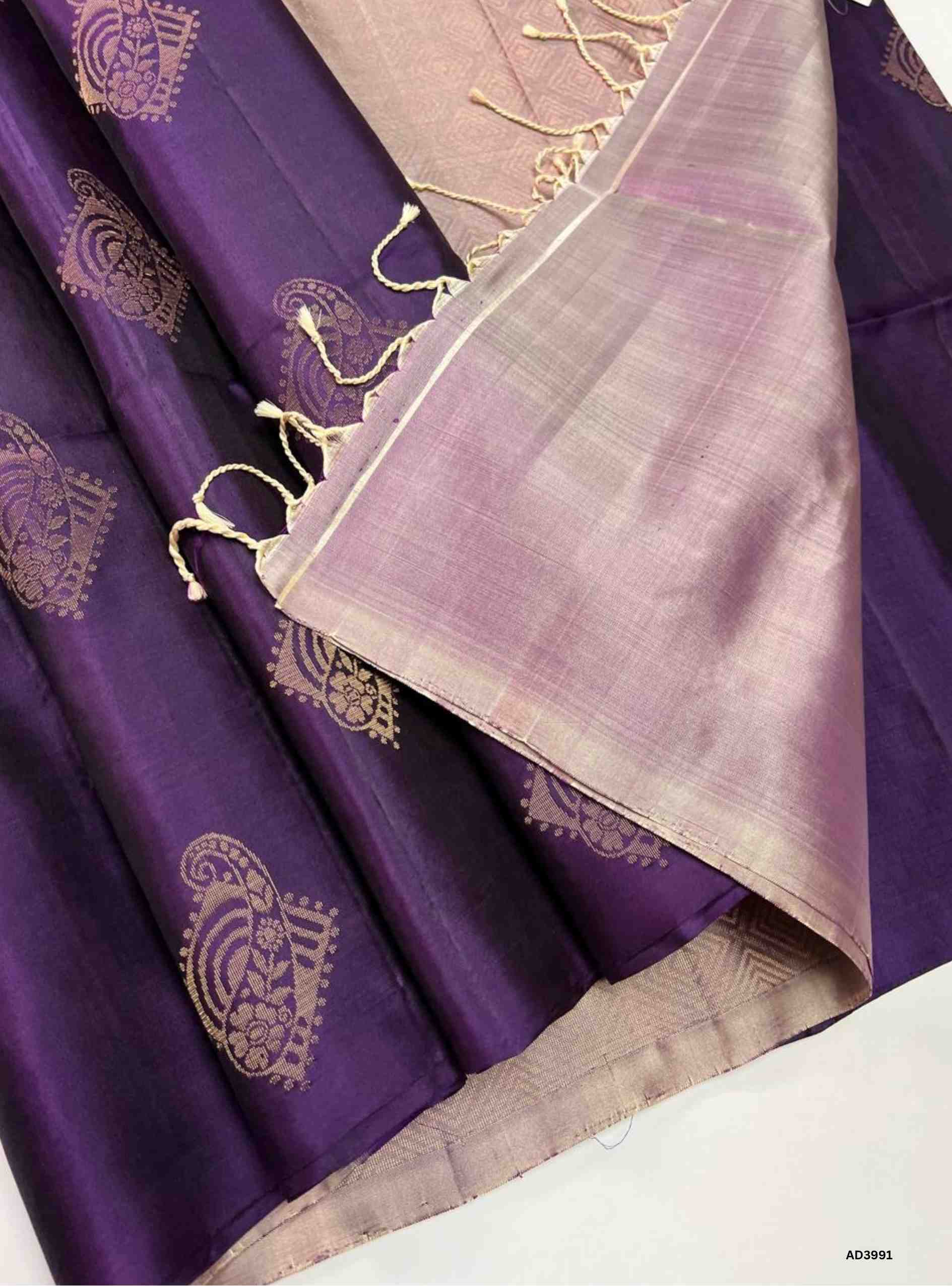 Purple & Liac - Soft Silk Saree