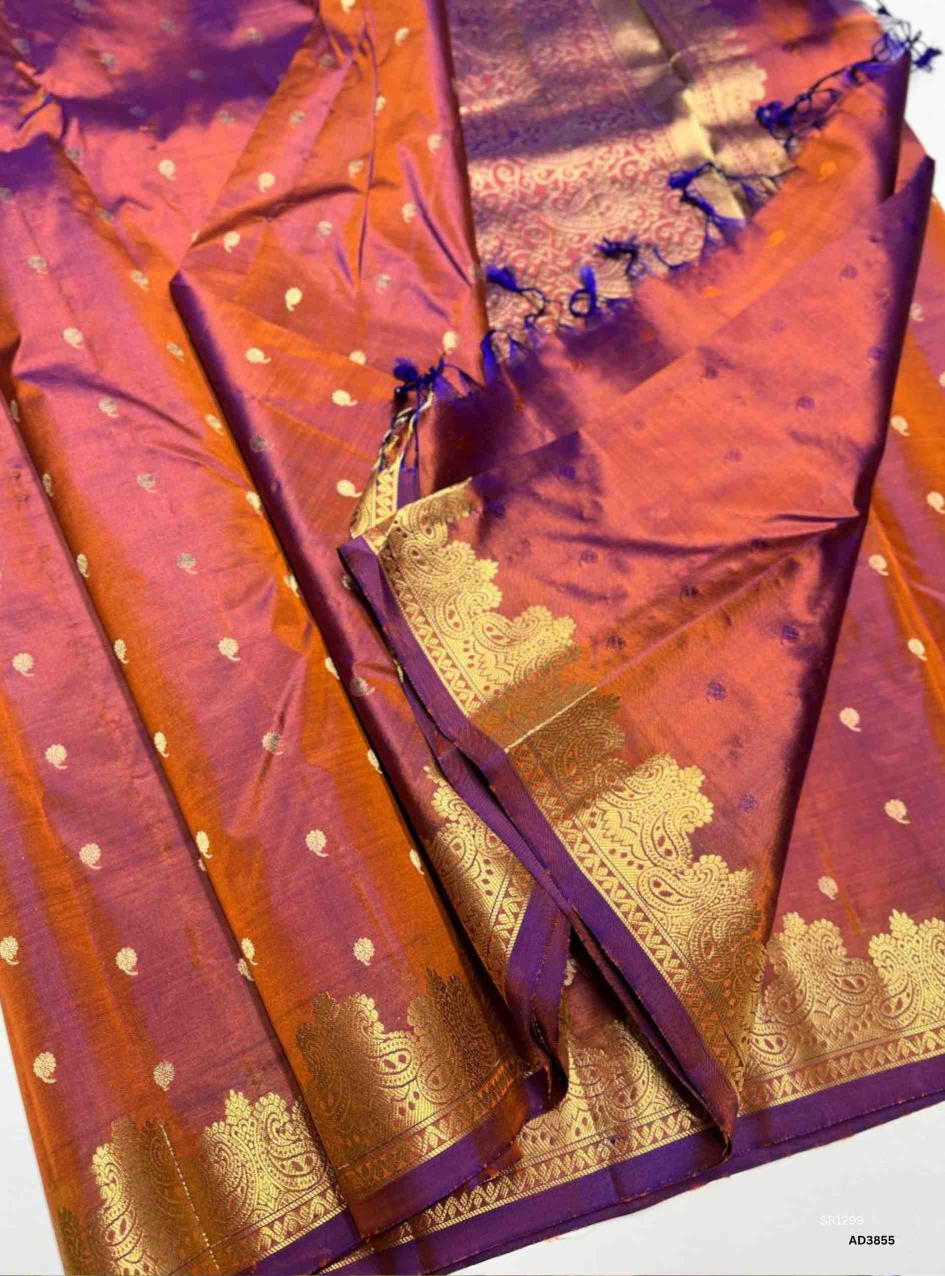 Pumpkin Orange - Kanchi Border Soft Silk Saree