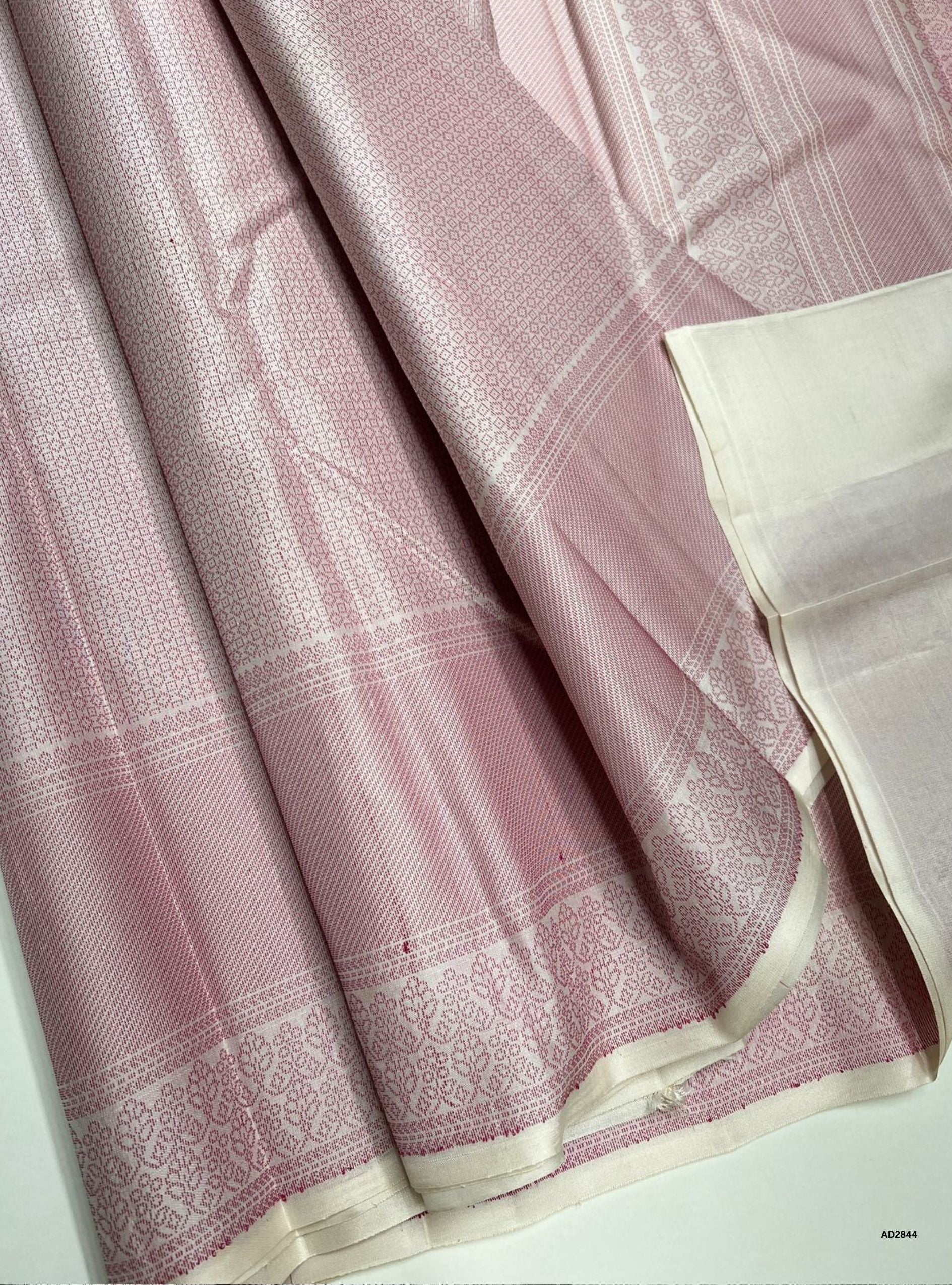 White & Pink - Soft Silk Saree