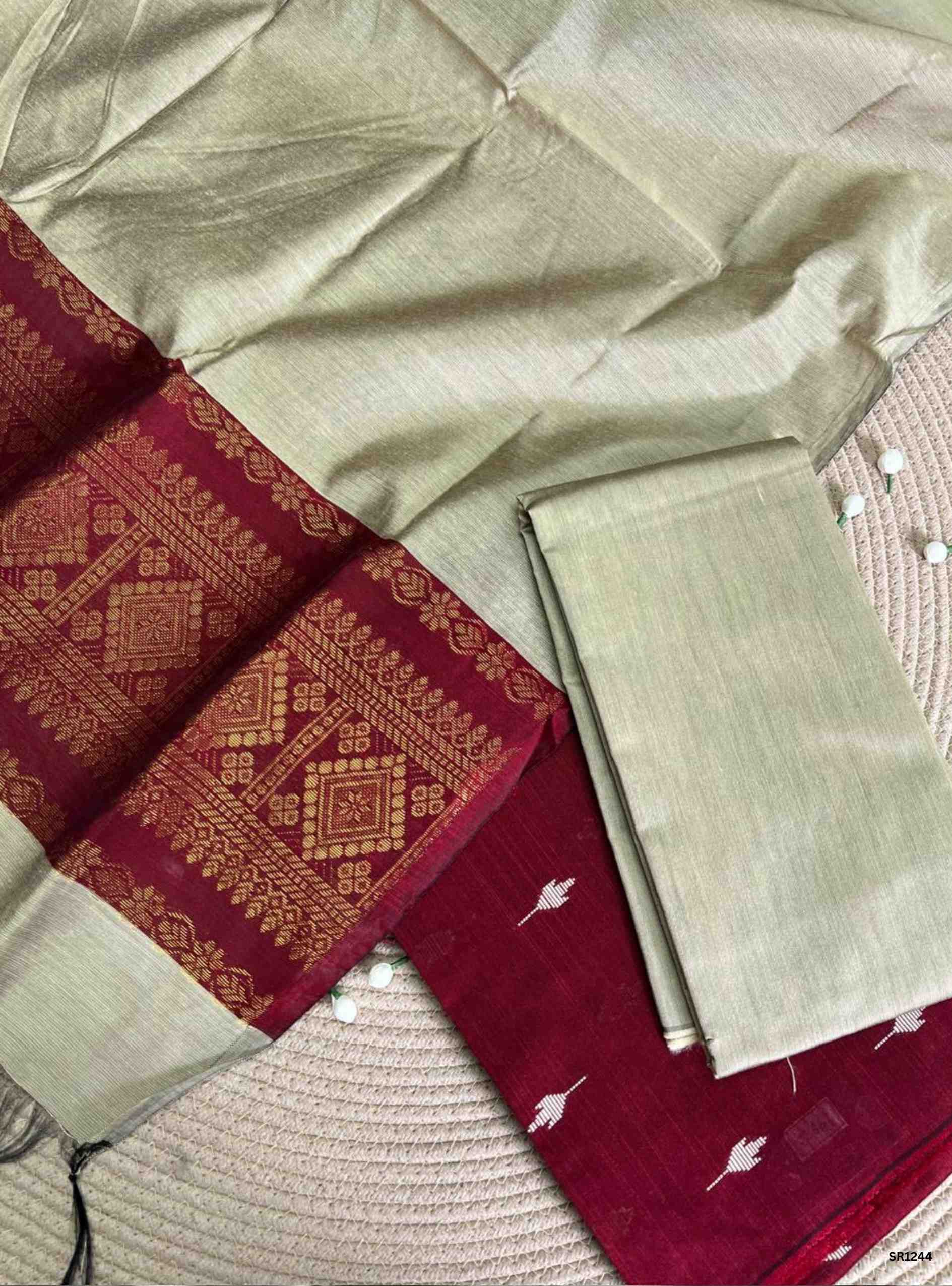 Maroon - Raw Silk Unstiched Suit 3 Pc Set