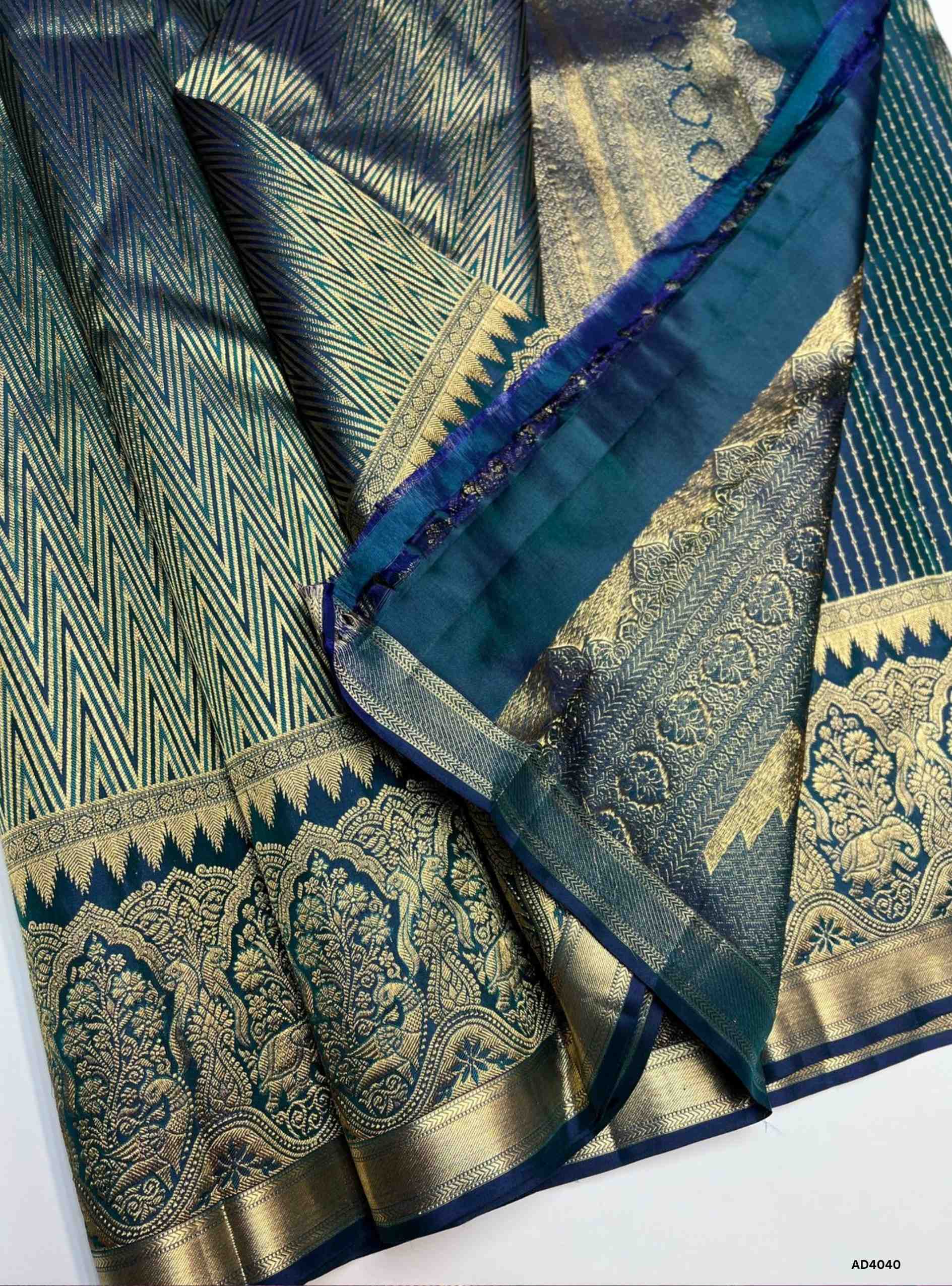 Peacock Blue - Kanjeevaram Bridal Saree