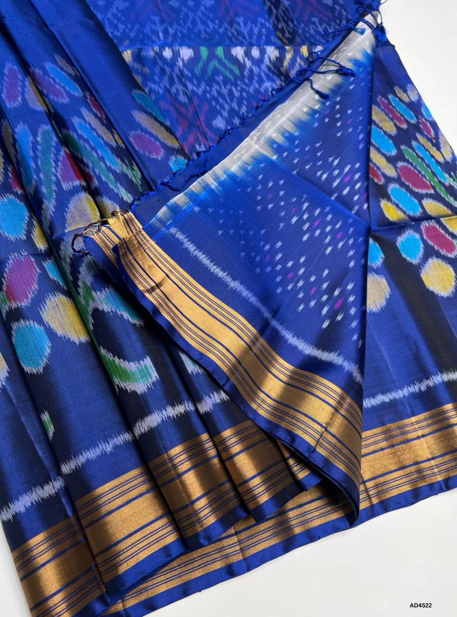 Blue - Pochampally Soft Silk saree