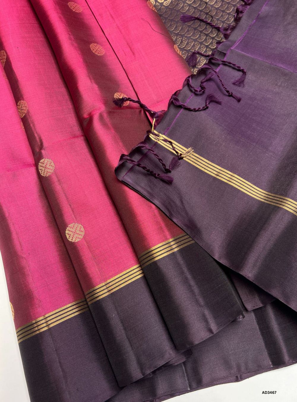 Berry & Dark Plum - Soft Silk Saree