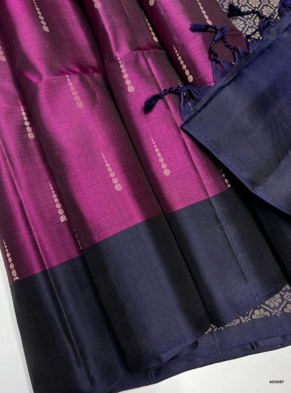Dark Berry & Blue - Soft Silk Saree