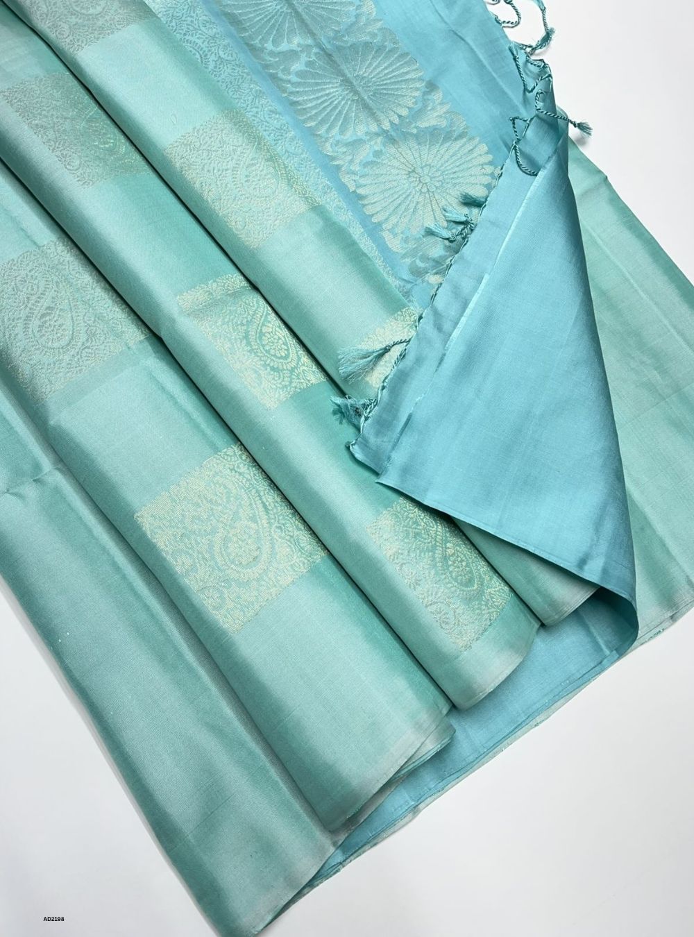 Ice Blue - Soft Silk Saree