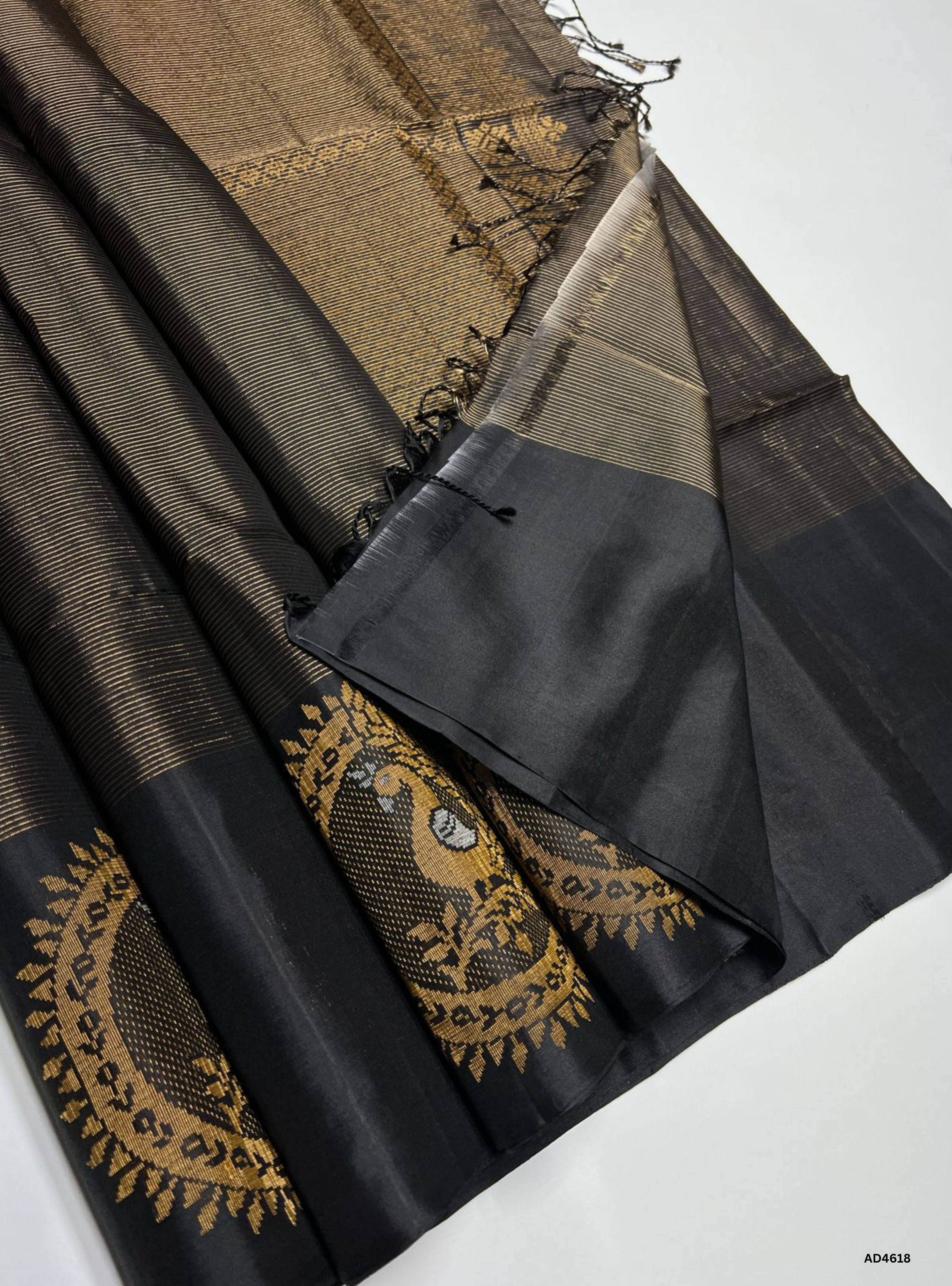 Black - Facncy Border Soft Silk Saree