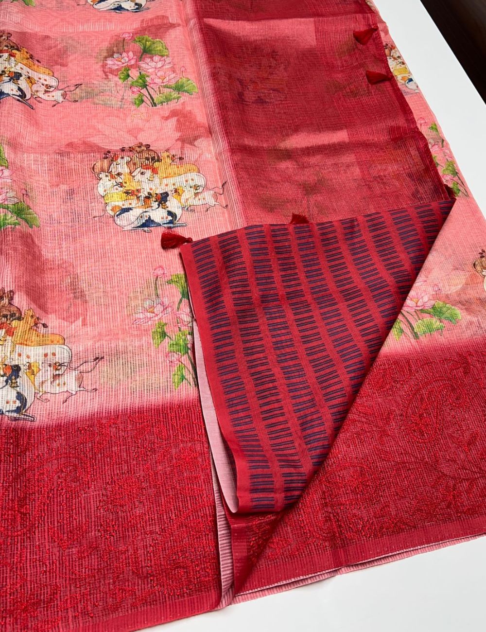 Red - Cotta Saree