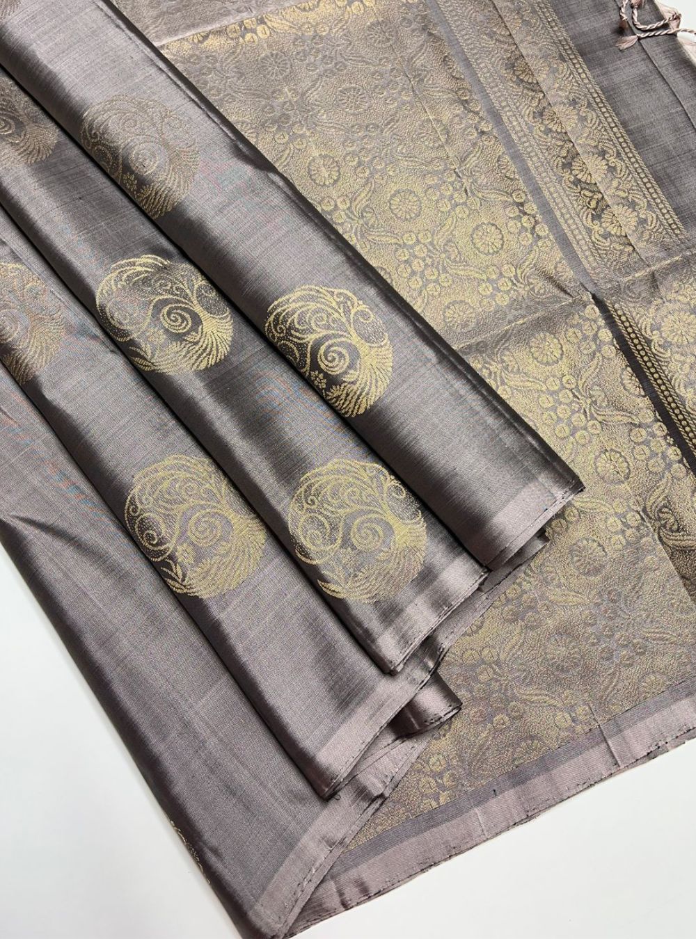 Grey - Soft Silk Saree