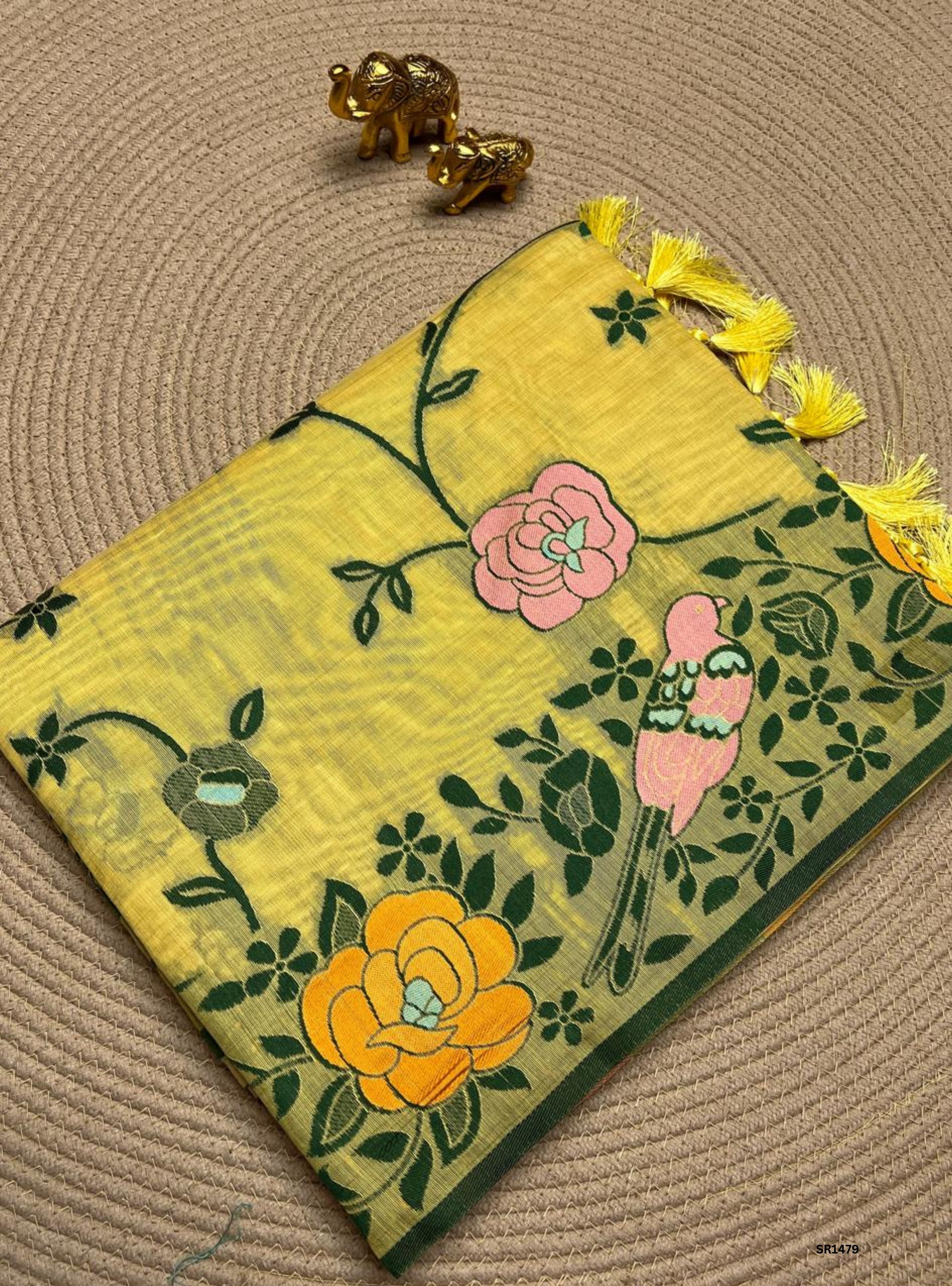 Yellow - Soft Cotton Saree