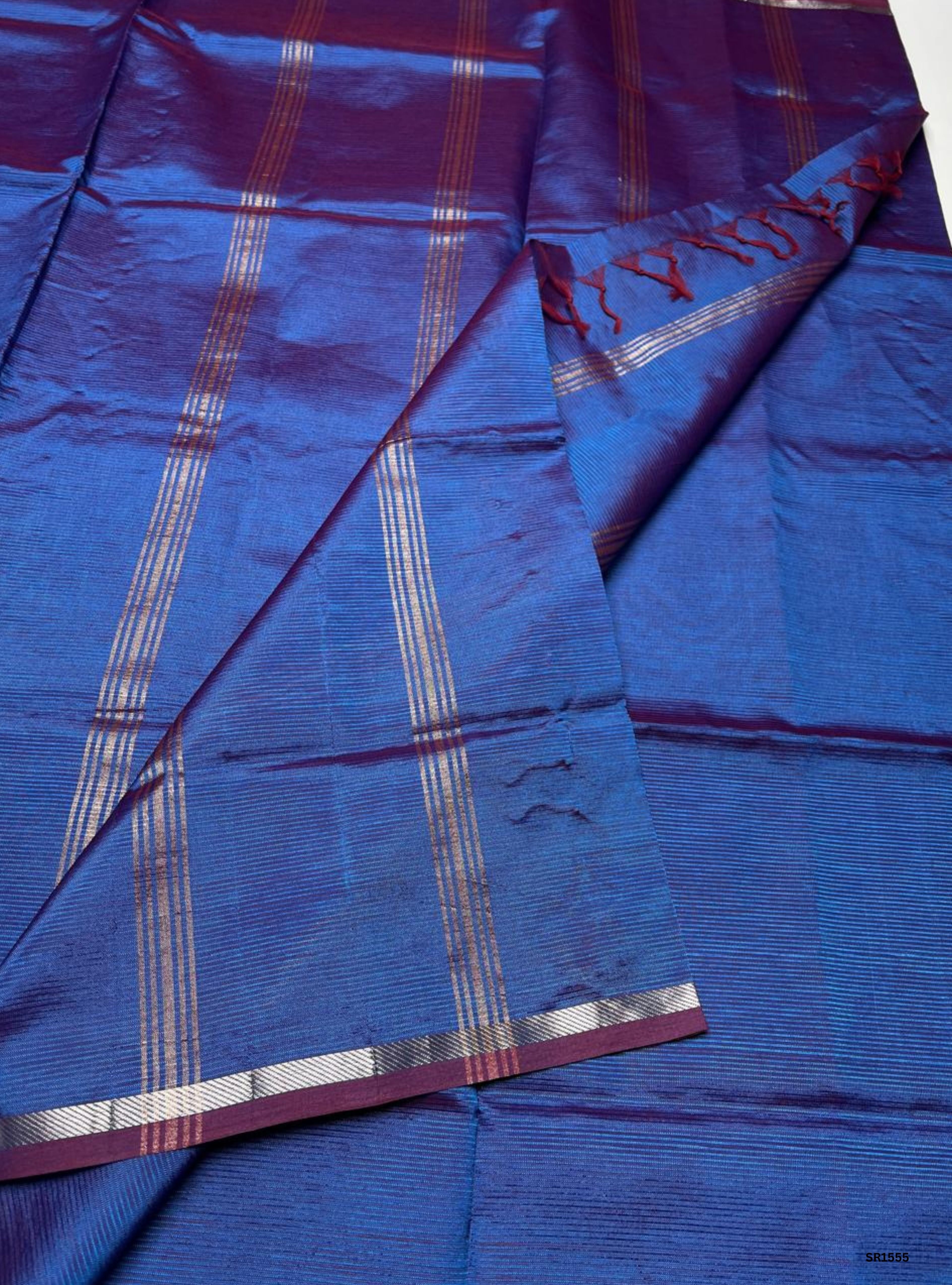 Peacock Blue - Mangalagiri Silk Cotton Saree
