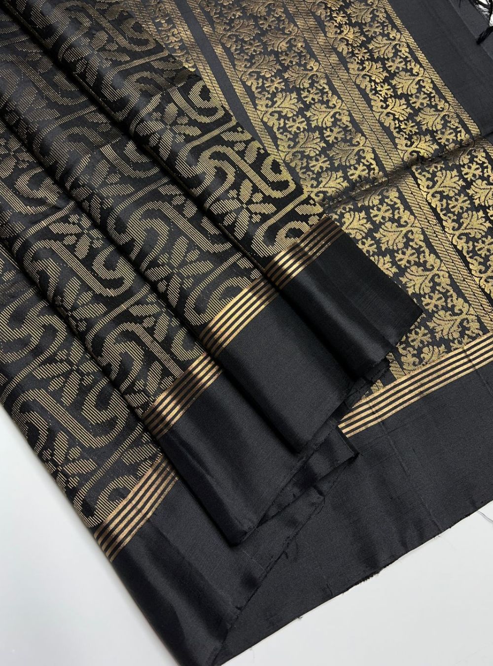 Black - Soft Silk Saree