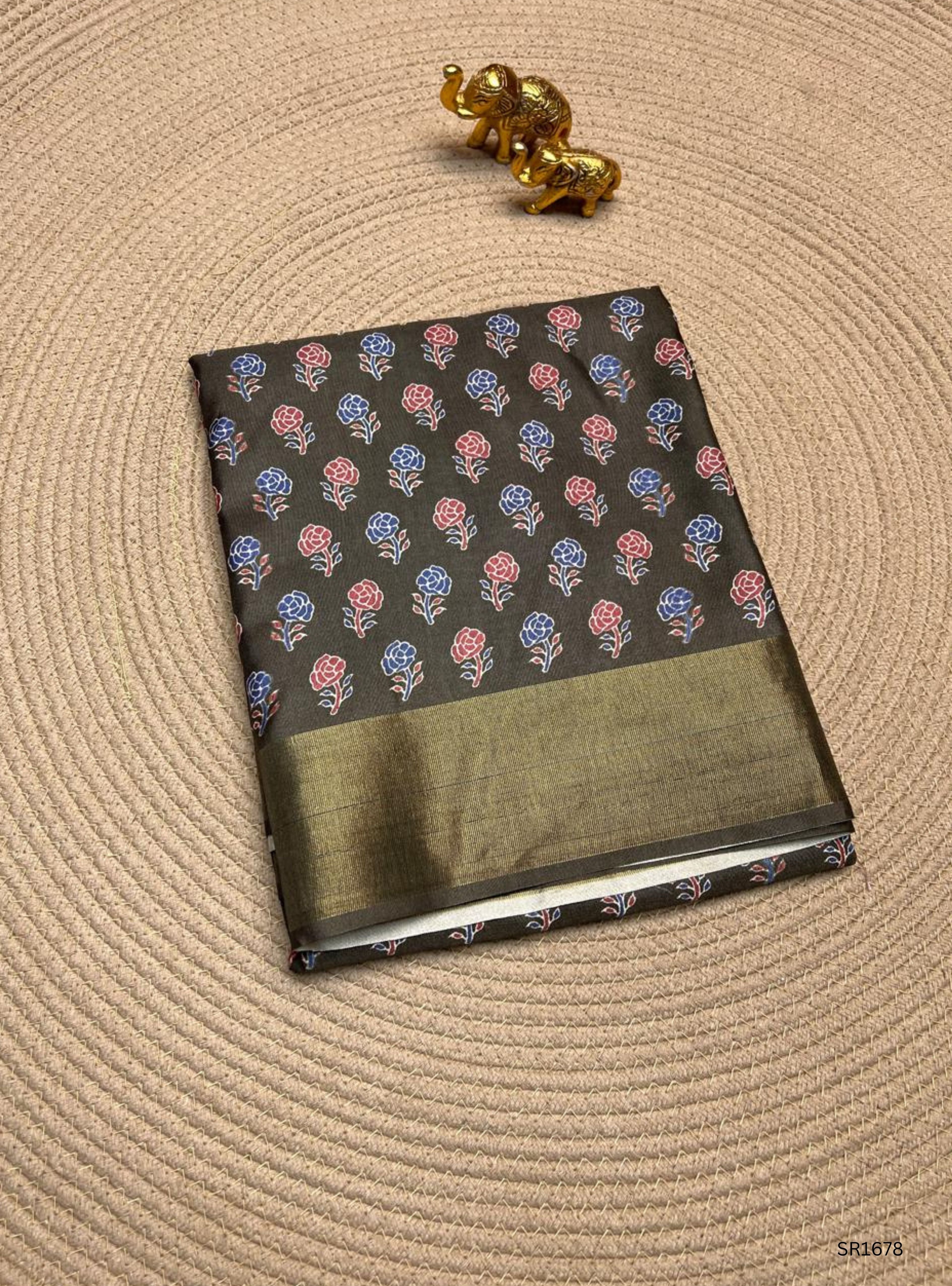 Wooden Brown - Semi Tussar Saree