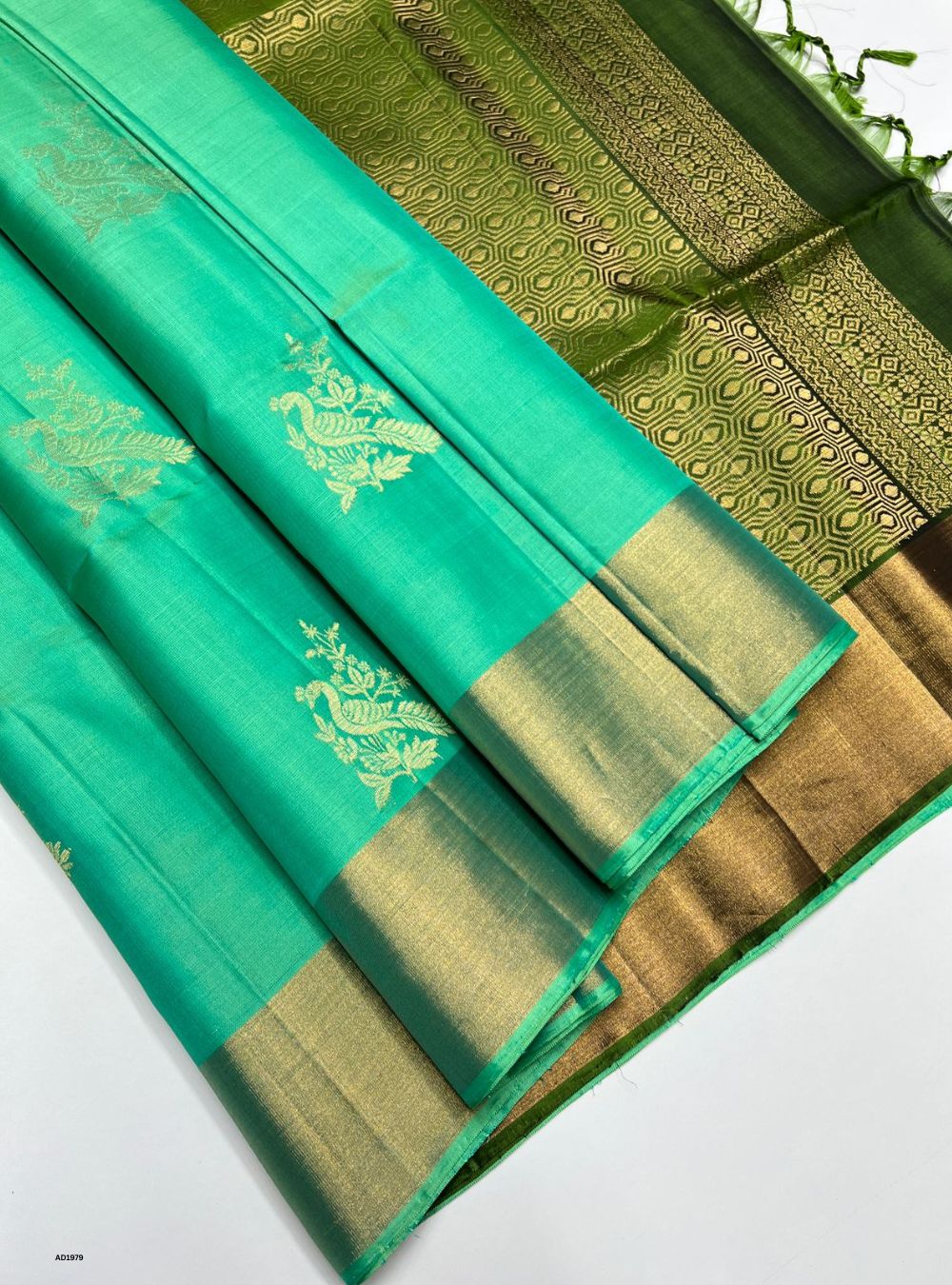Rexona & Dark Green - Soft Silk Saree