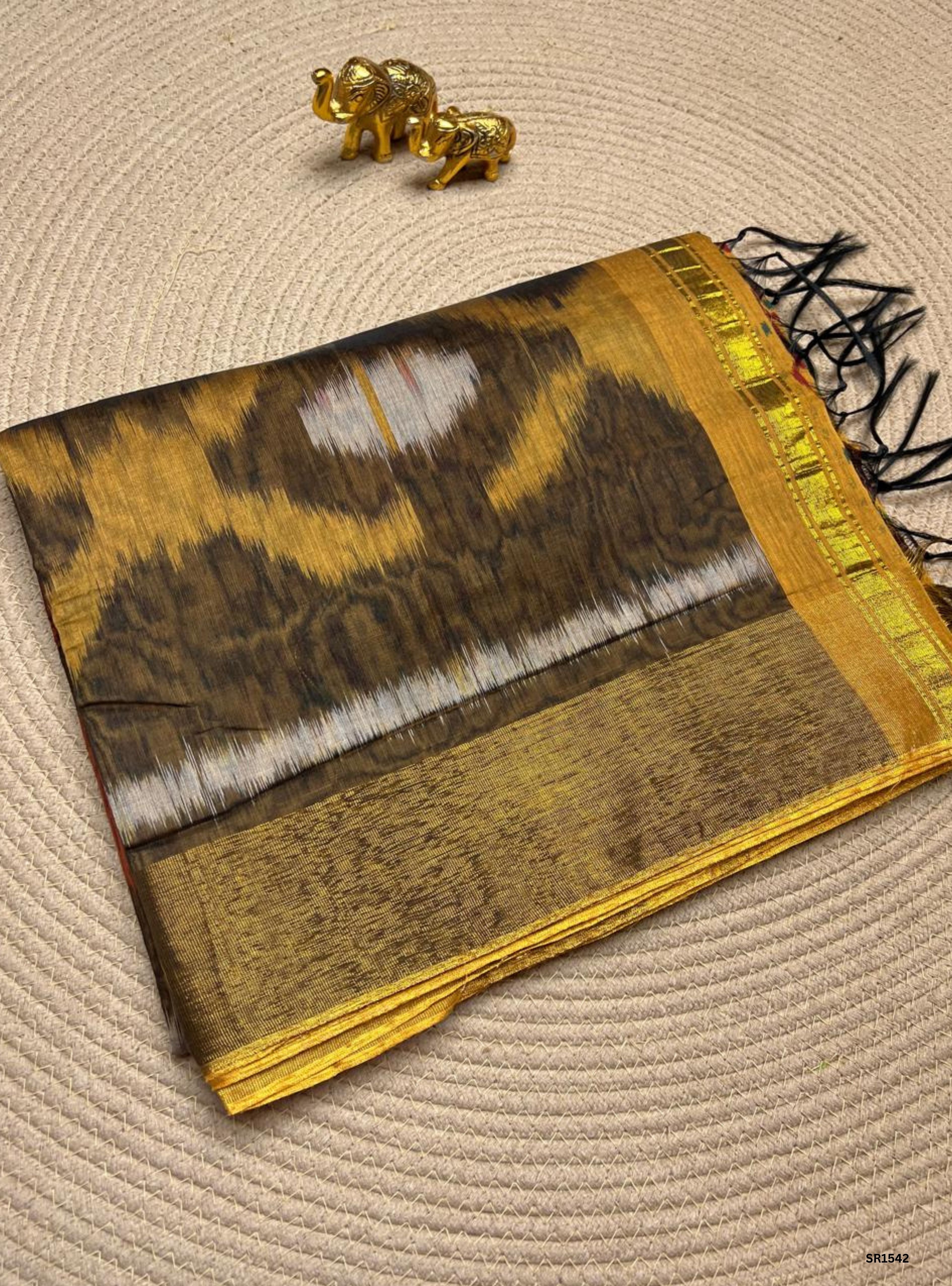 Golden & Wooden Brown - Kotta Cotton Saree