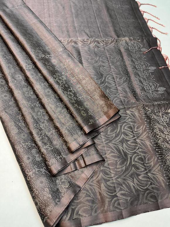 Stone Grey - Soft Silk Saree