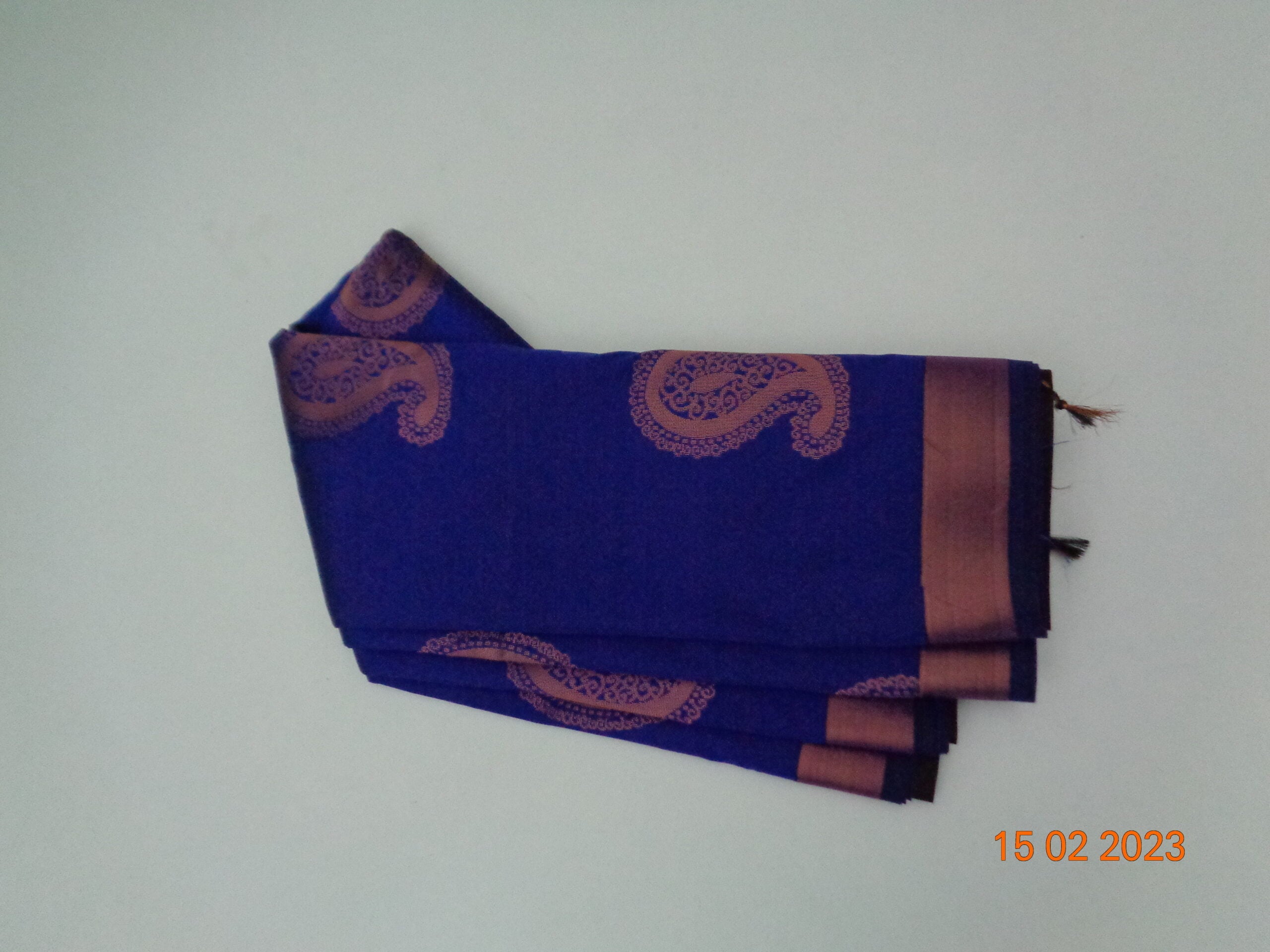 ROYAL BLUE & BROWN - SEMI SILK SAREE