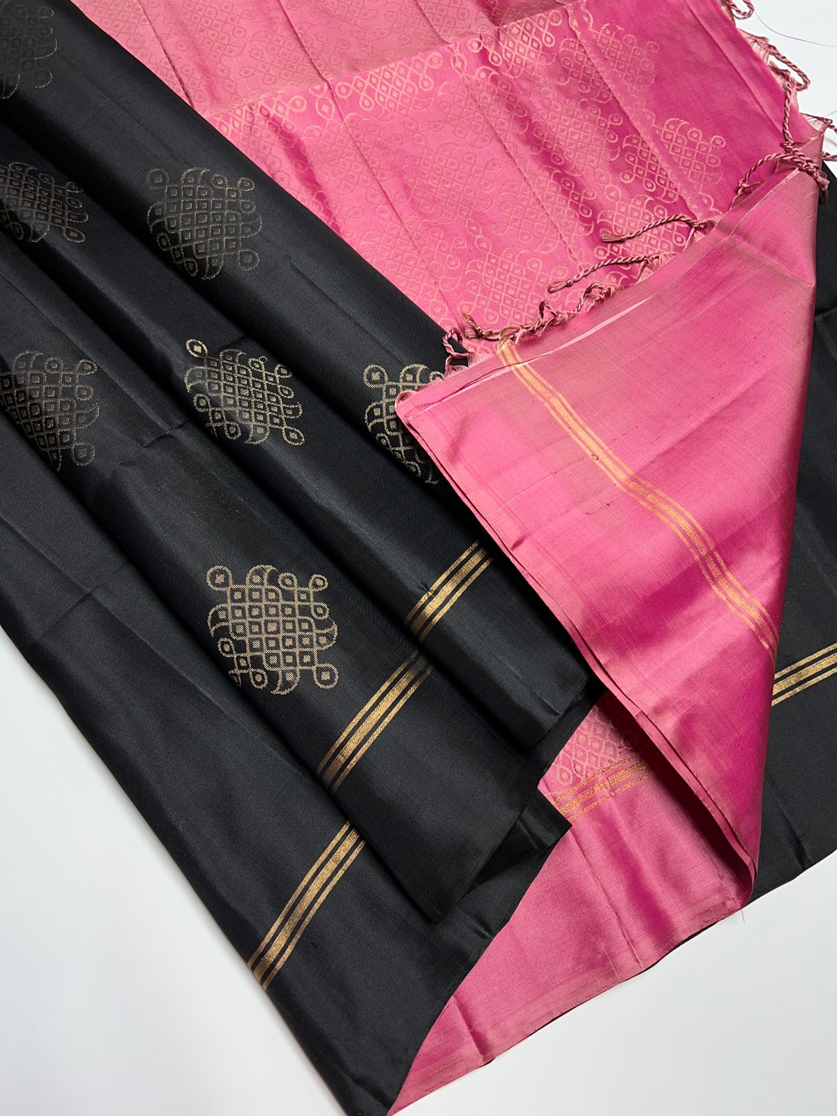 Black & Pink - Soft Silk Saree