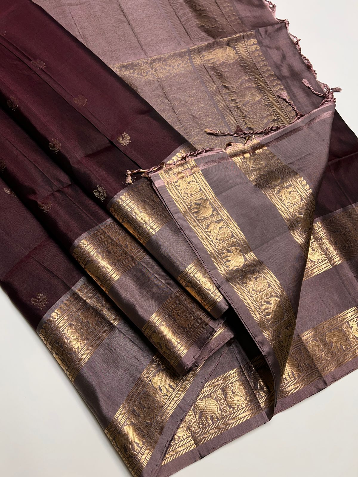 Coffee Brown & Coco Brown - Soft Silk Saree