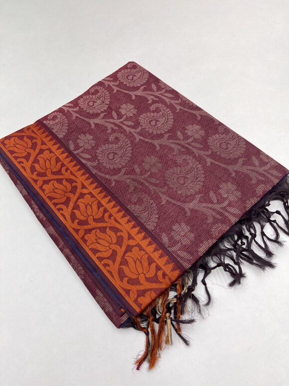 MAROON - PURE COTTON SAREE