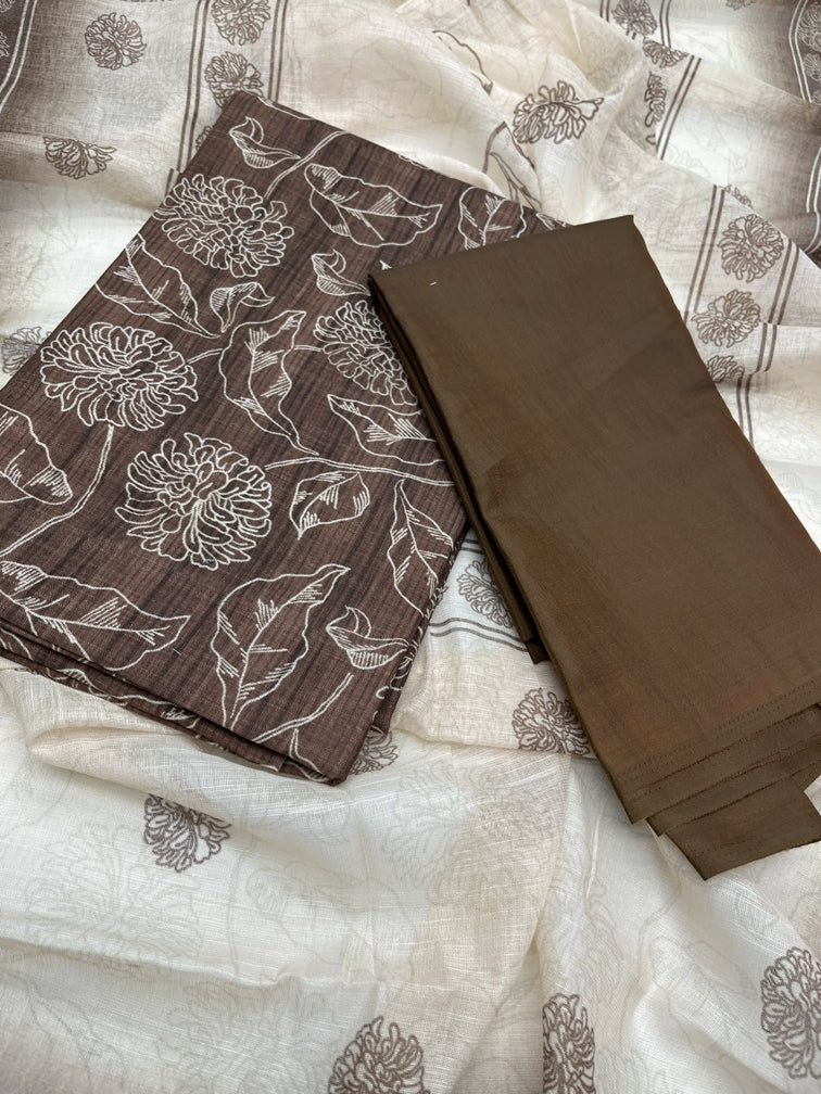 BROWN - UNSTITCHED SALWAR MATERIAL