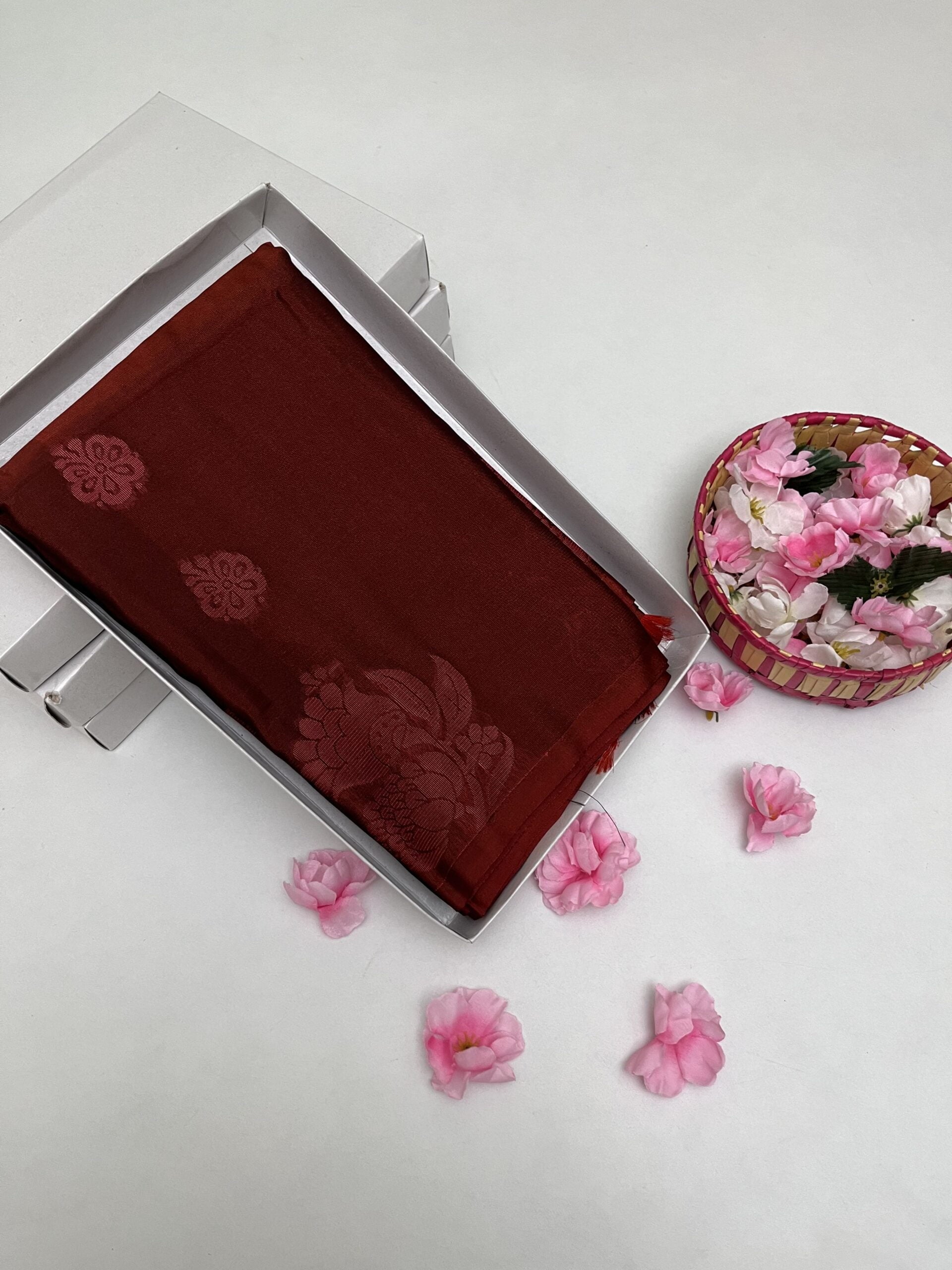 BRICK COLOR - SEMI SILK SAREE
